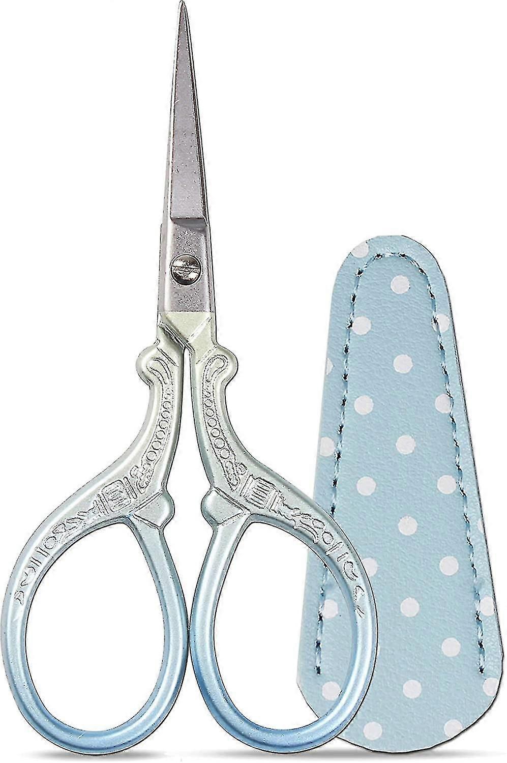 Embroidery Scissors Set With Leather Sheaths For Sewing Crafting, Art Work, Threading, Needlework Diy Tools Dressmaker