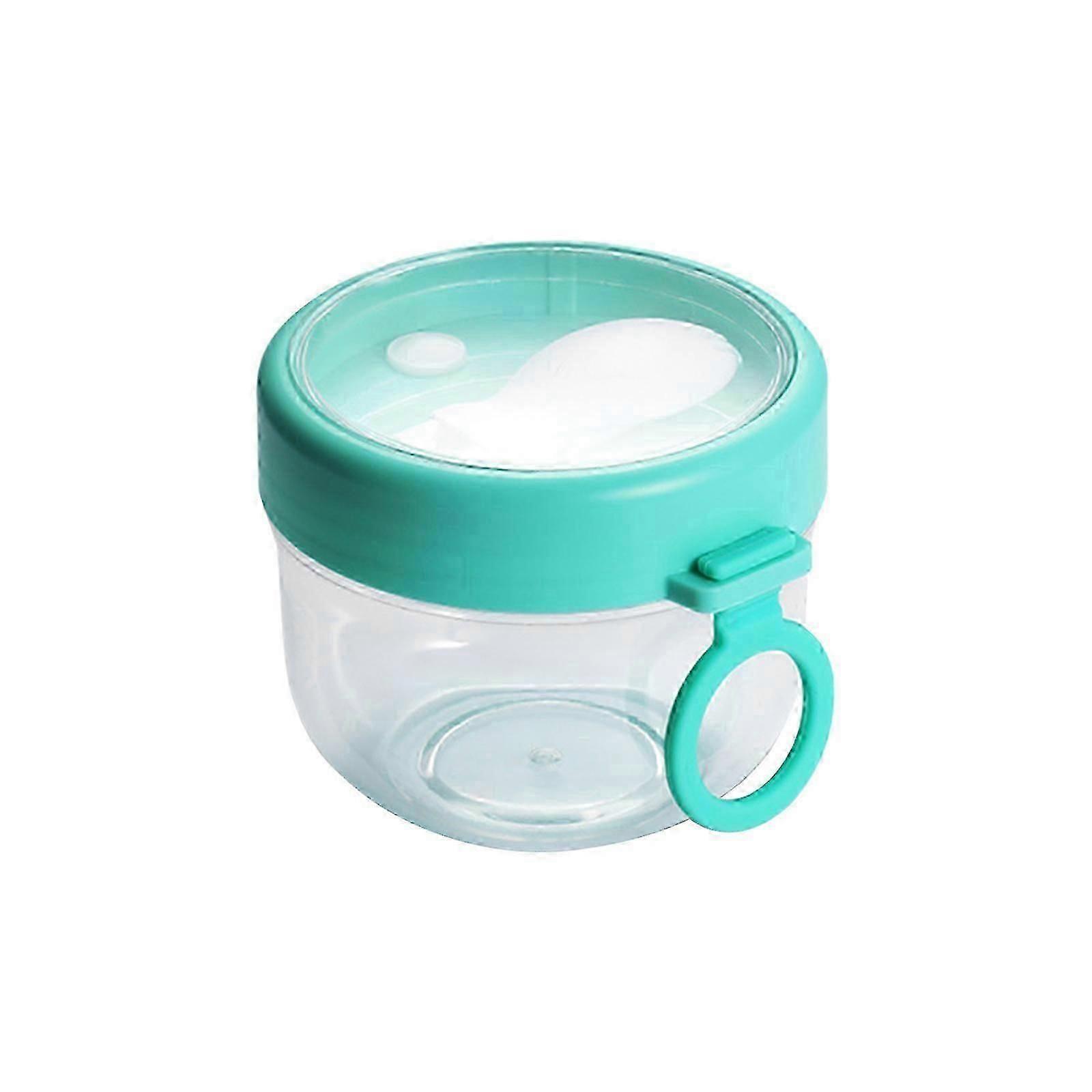 Overnight Oat Containers with Lids and Spoons - Portable Plastic Yogurt Jars- Leak-proof Large Capacity Dessert Cups for Yogurt Breakfast On T