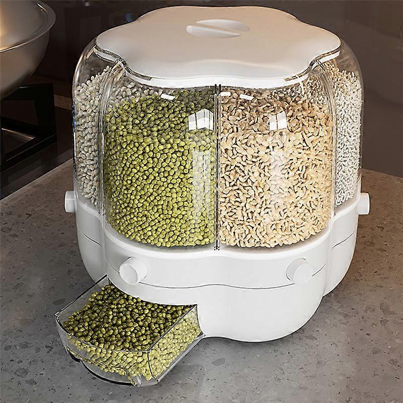 Home Food Container Rotatable Rice Barrels Sealed Container, 6.5Kg