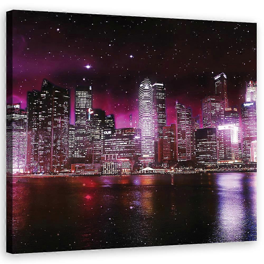 Impression sur toile, Villes et architecture - Violet - 30x30