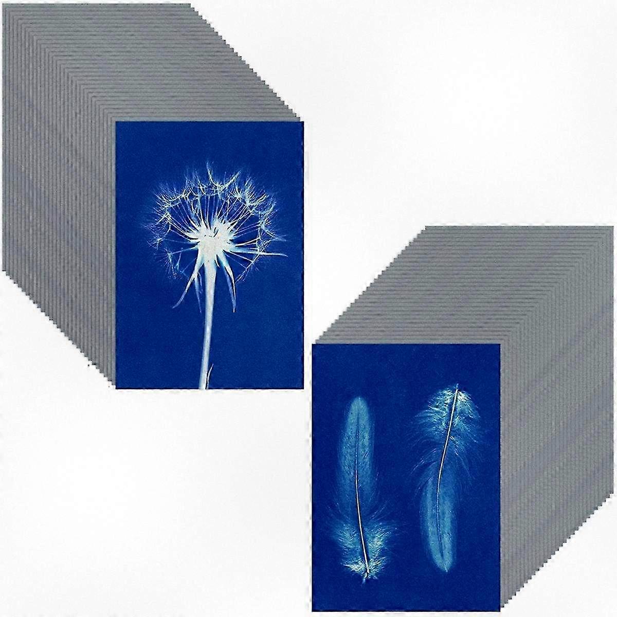 A5 Cyanotype Sun Print Paper Kit with 60 Sheets and Plastic Tool for Solar Art Printing