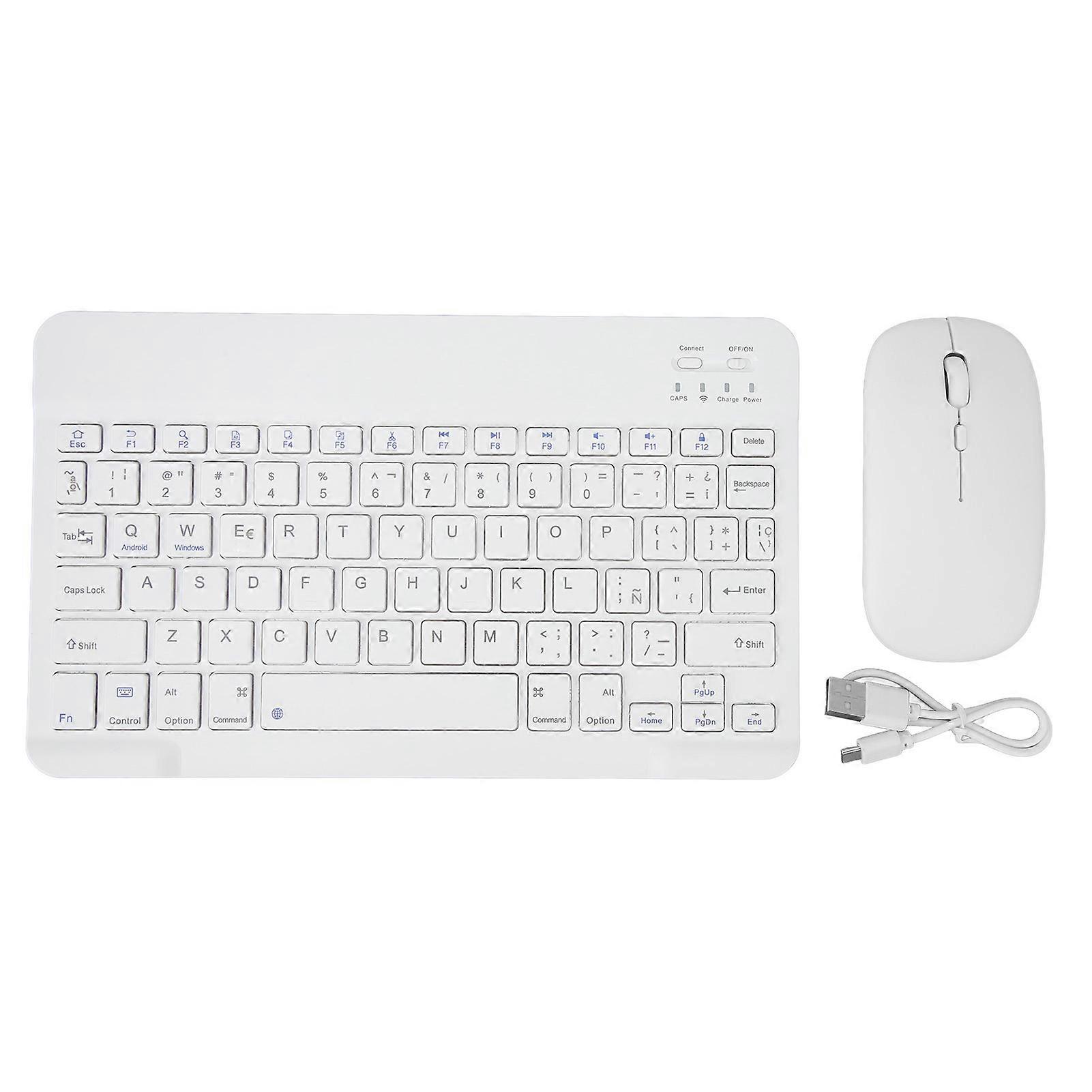 Tablet Spanish and Ultra Slim Sensitive Operation Bluetooth Keyboard Mouse Combo for Cell Phones PC