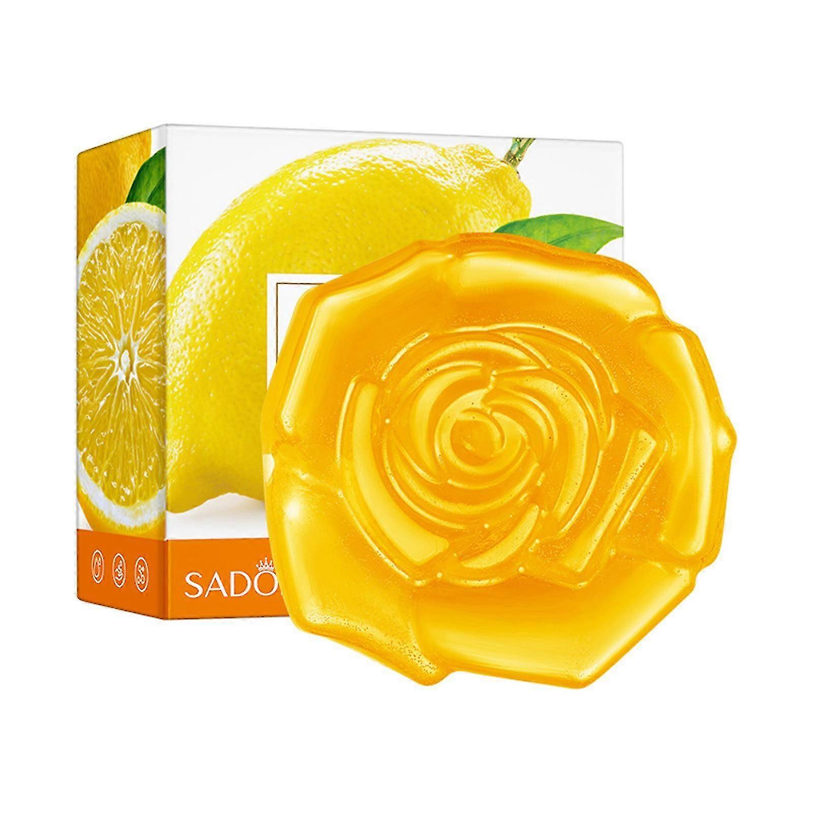 Natural Lemon Oil Soap Lemon Soap Botanical Extract Softening Cleansing Soap Body Soap Natural Lemon Soap For All Types Contains Foaming Net PU4306