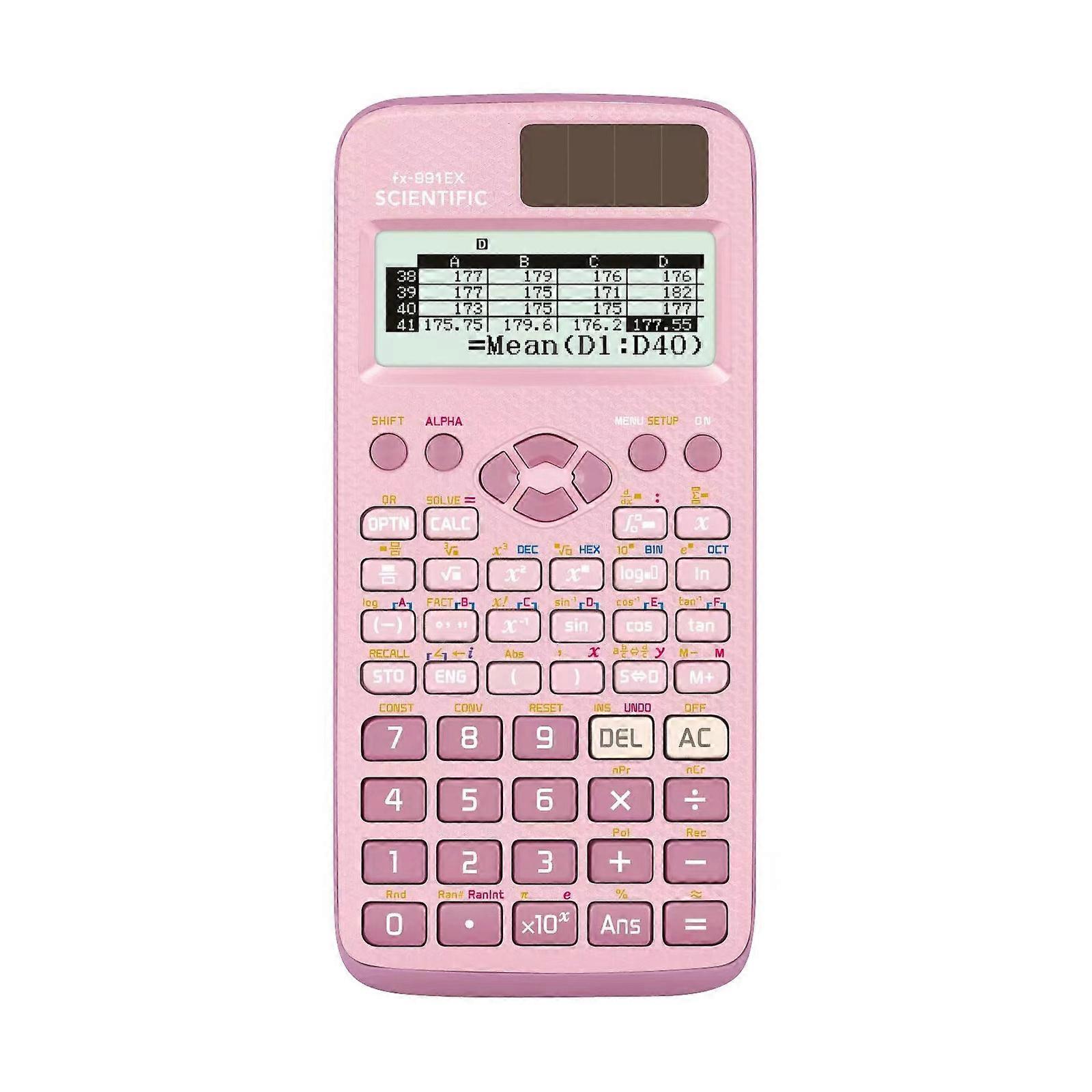 Scientific Calculator 552 Functions for Complex Math Problems and Statistical Solution for Educational Purposes  Pink