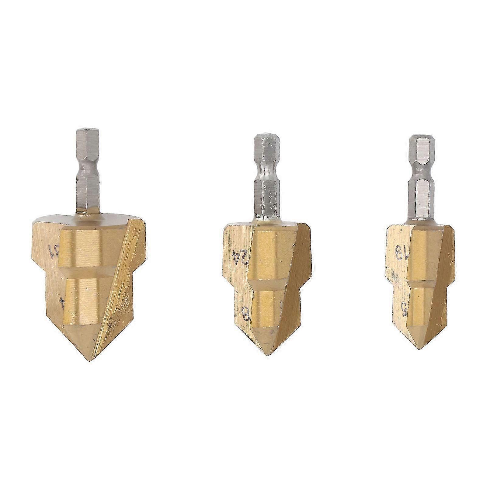 3PCS Set Pipe Reaming Drill Bit Set Hex Shank PPR High Speed Steel Pipe Reamer Bit