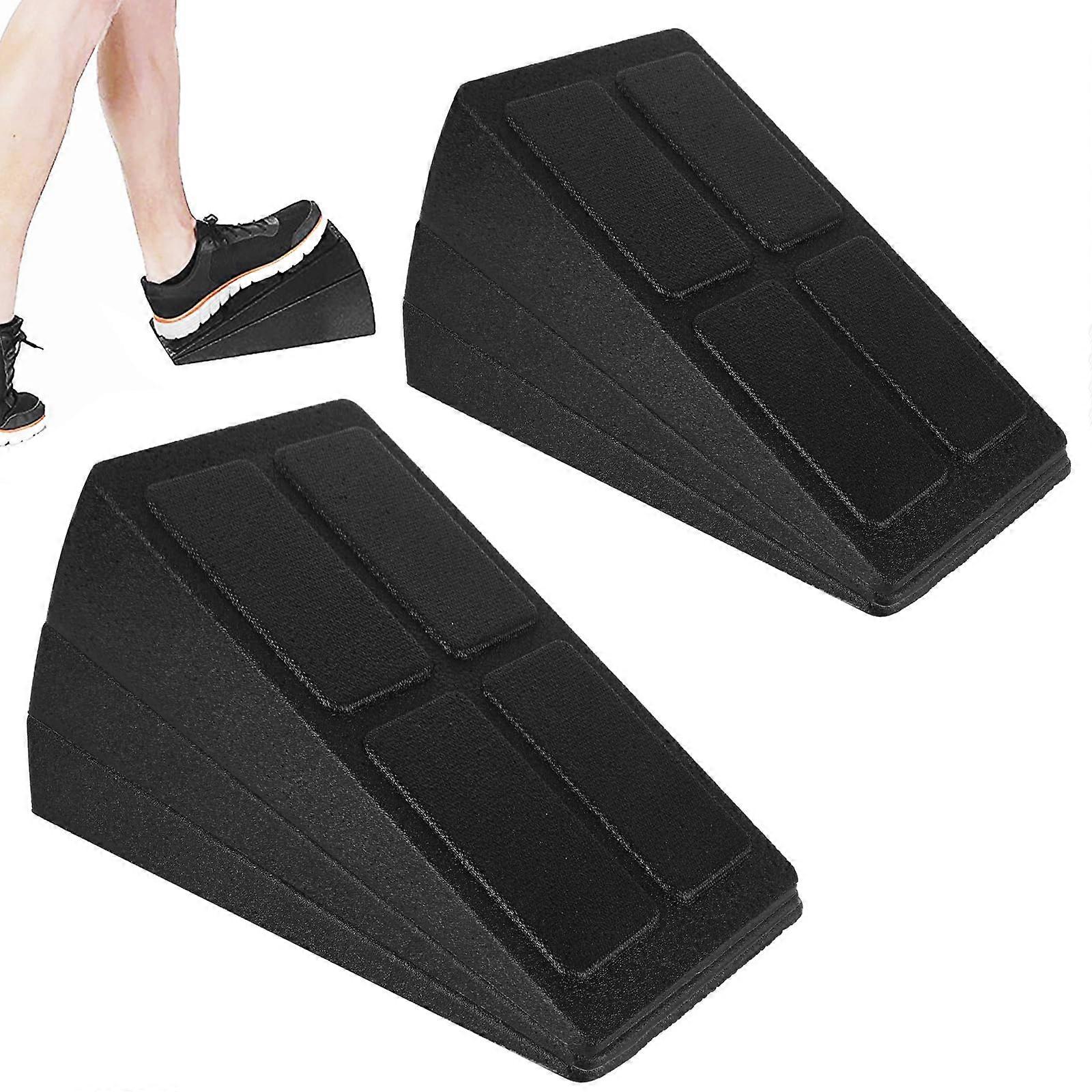 squat wedge block, nonslip, rubber, calf stretcher, inclined board, black