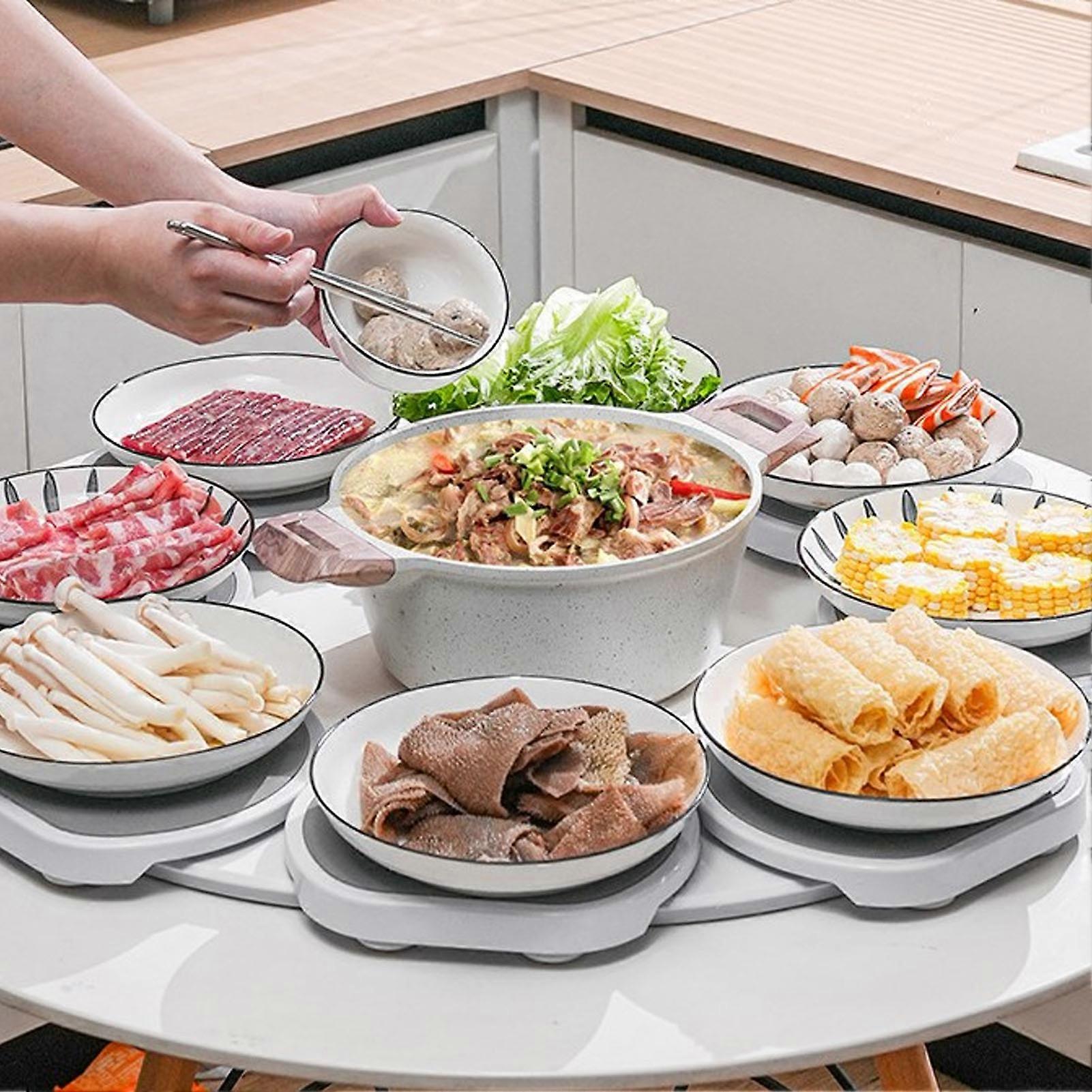 Dining Table Rotating Food Turntable Multifunction 360 Degree Rotation Food Serving Tray for Kitchen Parties Gatherings 8 Dish 
