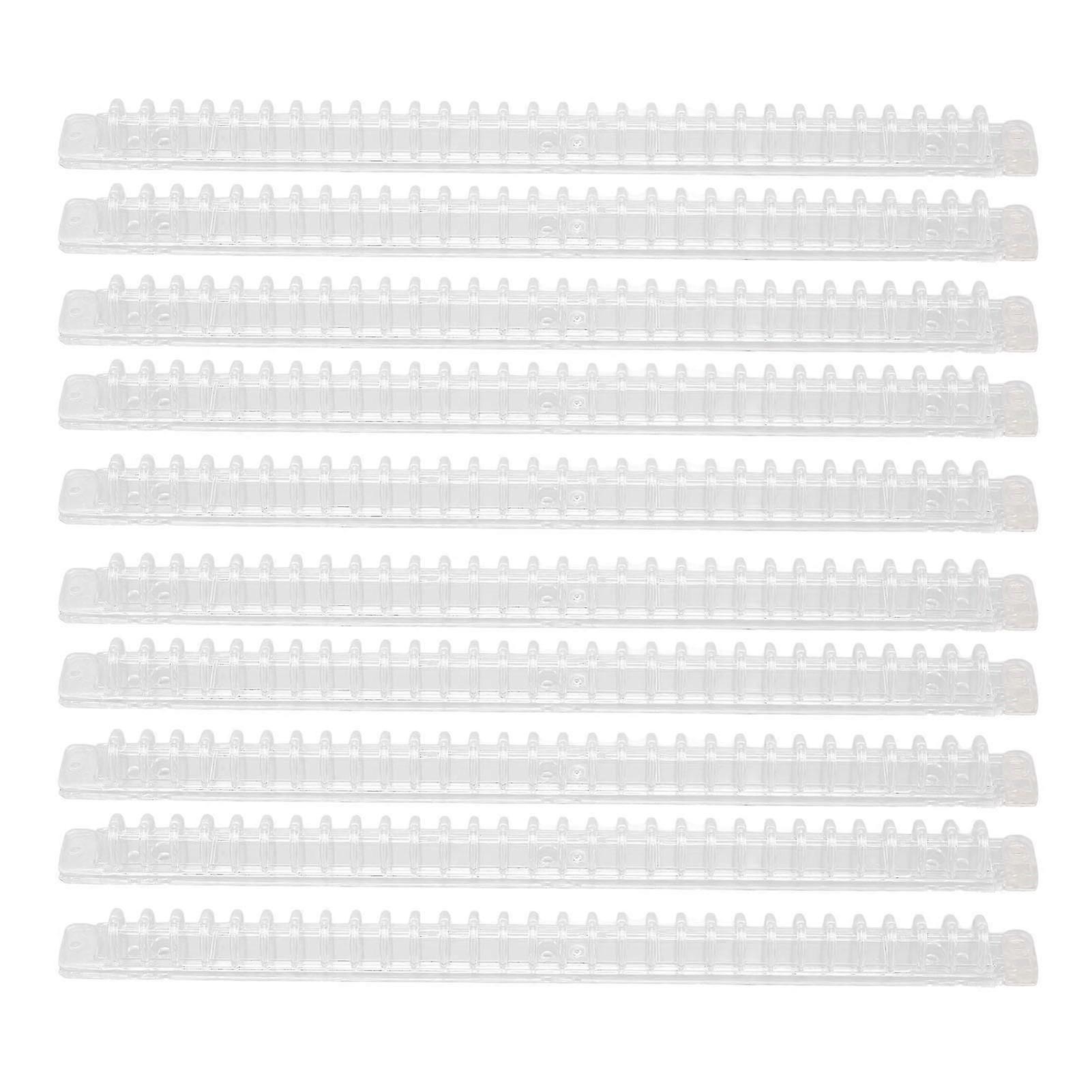 10Pcs σπειροειδής δεσμευτική σπείρα 100 χτένα σπονδυλικής στήλης ικανότητας φύλλων 30 διαφανές σύνολο εξαρτήσεων τρυπών