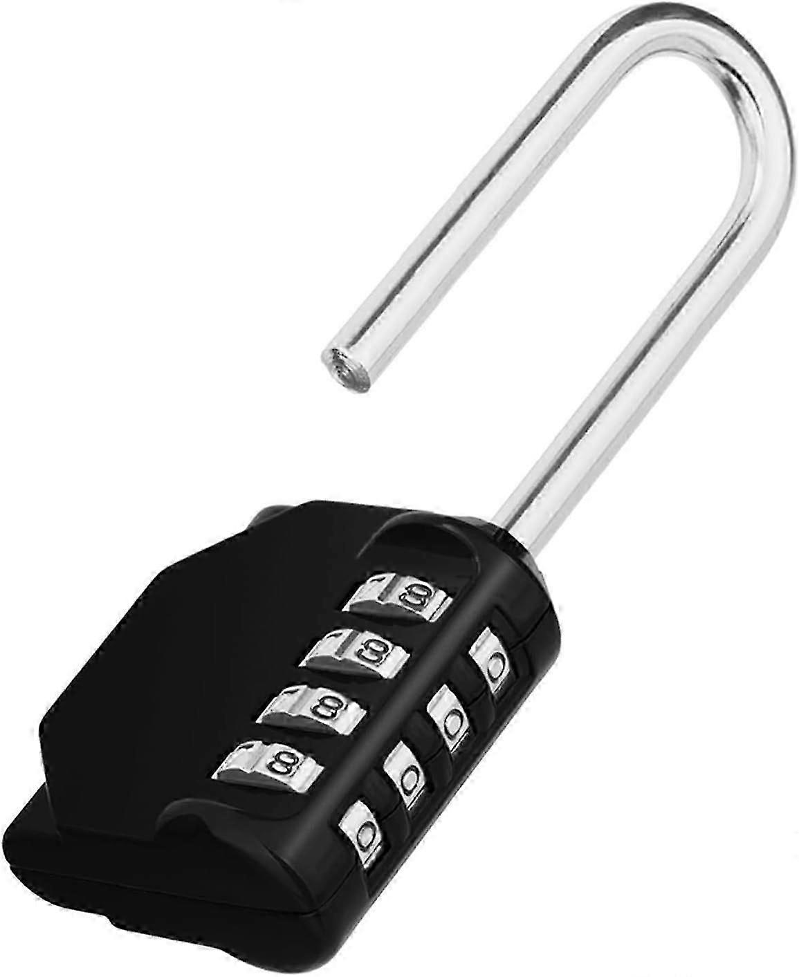 4-Digit Combination Lock Long Handle, Weatherproof Heavy Duty Long Padlock Combination for Lockers, Outdoor Fenc