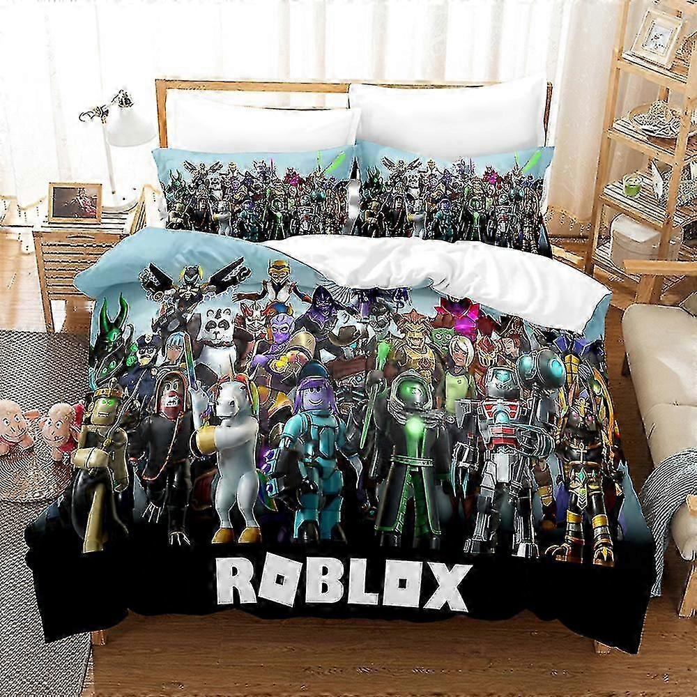 R03 Roblox 3d tryckt sängkläder set påslakan täcke täcke täcke örngott barn gåva