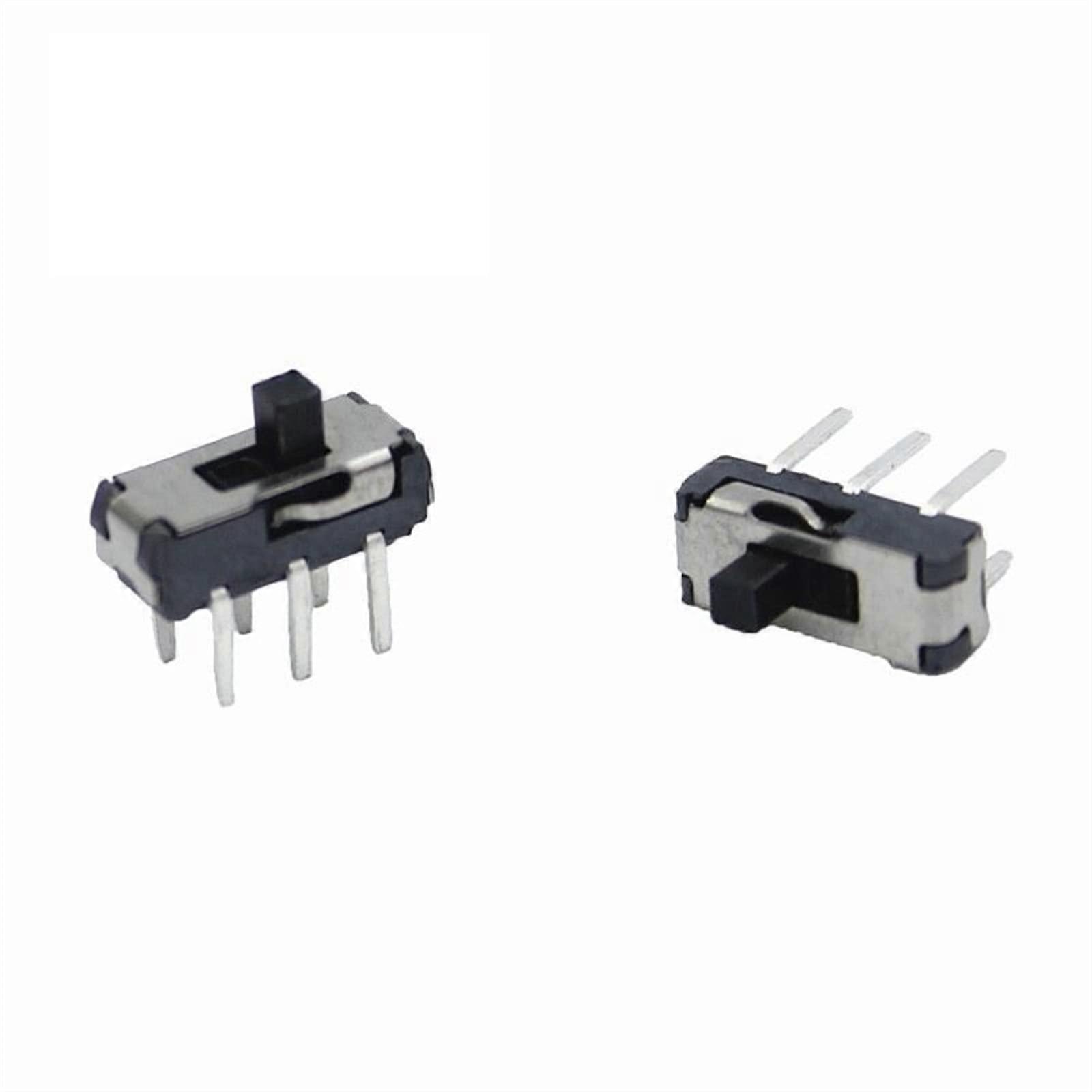 100Pcs MSS22D18 Mini Miniature DIP Slide Switch 2P2T 6Pin Handle High 2mm for DVD Switch Ref: 3513