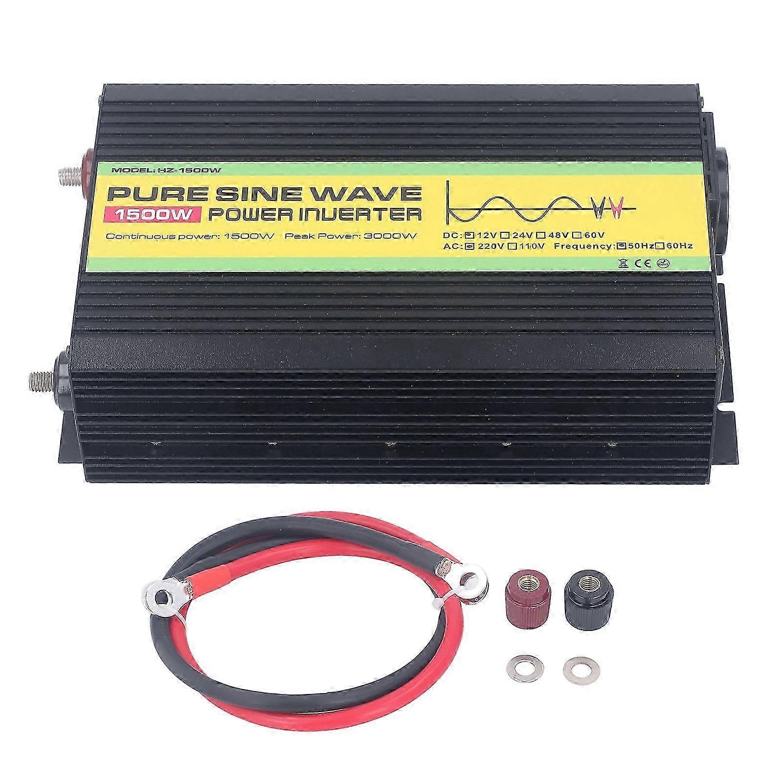 1500W Pure Sine Wave Power Inverter Dc 12v To Ac Peak Power 3000w With Lcd Single Digital Display