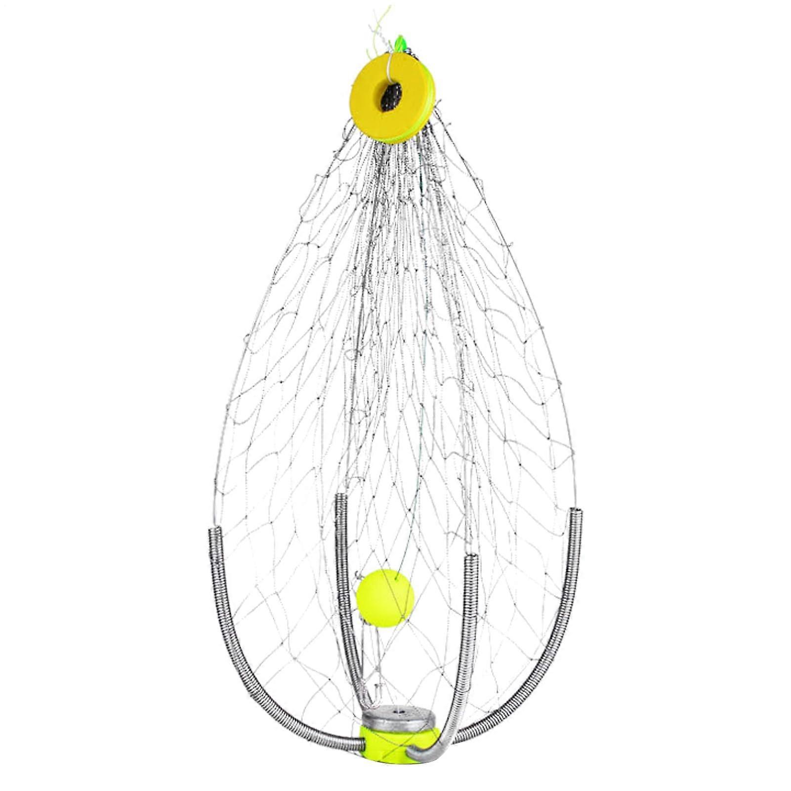 Crab trap, Efficient cage with auto folding Net made of stainless steel for lobsters, saltwater. Diameter: 60 cm