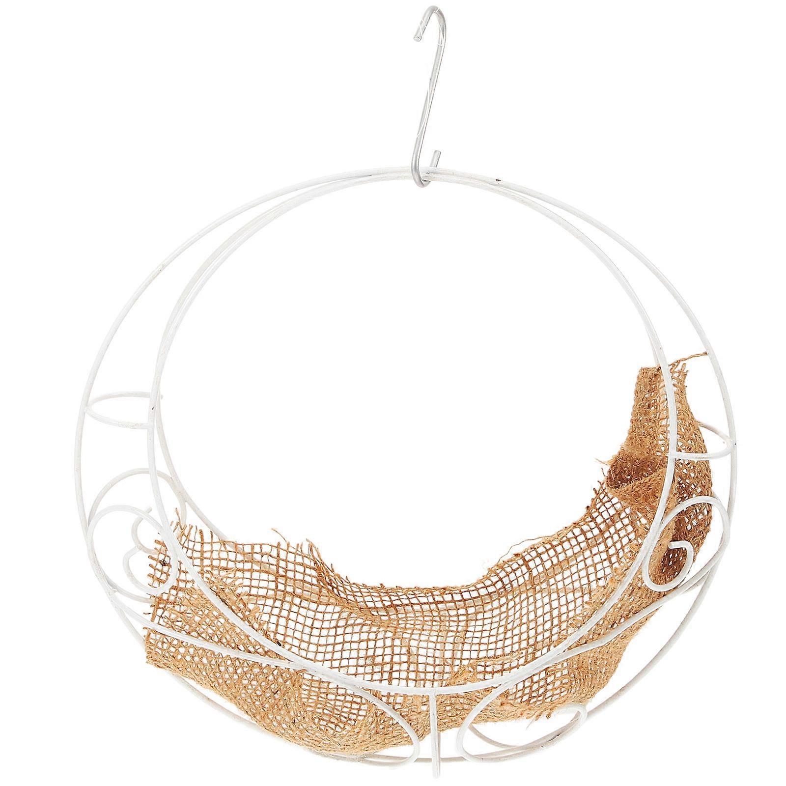 Outdoor Planter Iron Wire Construction Durable Burlap Material Wall Decoration 1Set