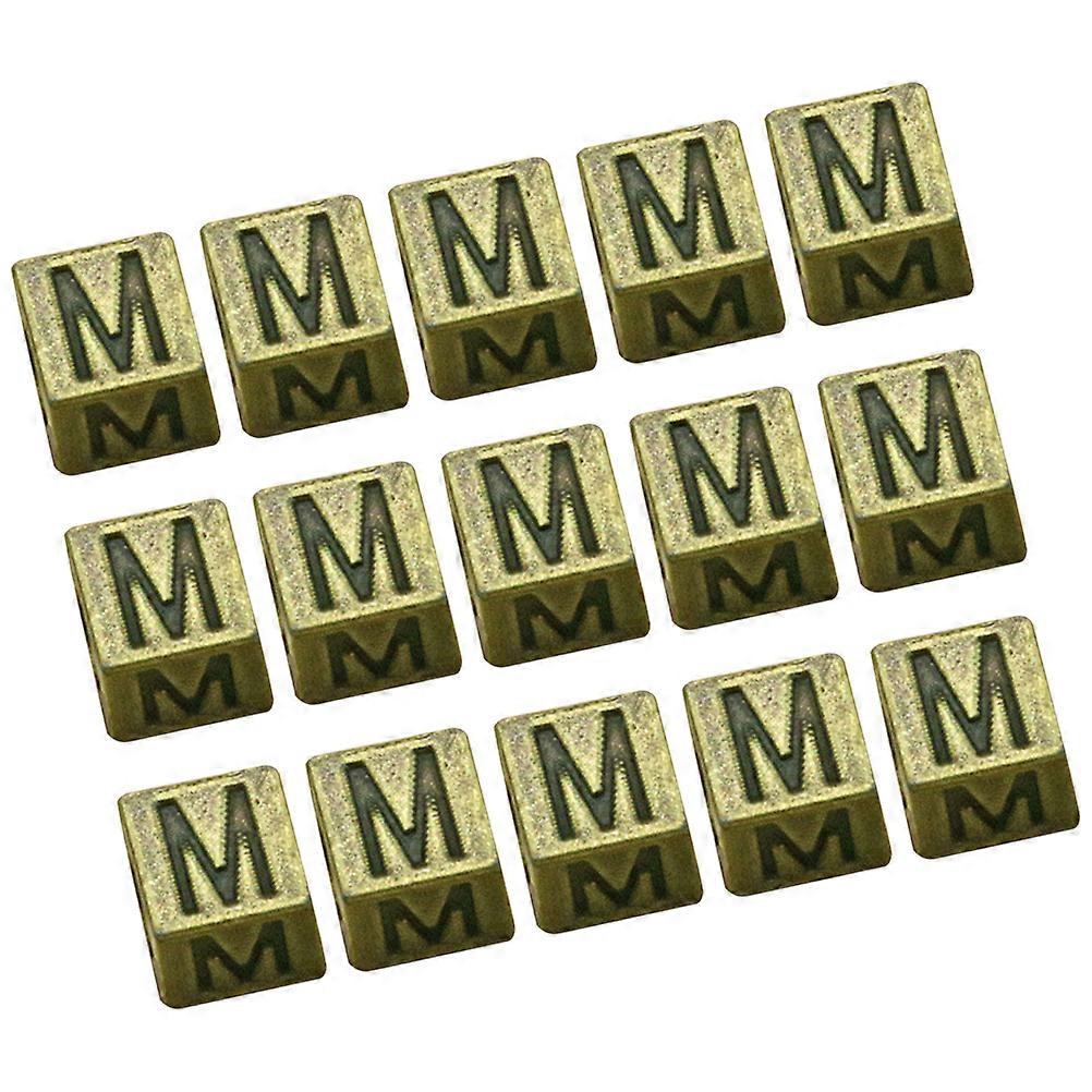 Charms for Jewelry Making Vintage Style Square Alloy Beads for Bracelet Crafts Light Brown 0.7x0.7x0.7cm 100Pcs