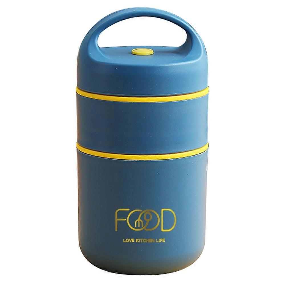 Portable Double Layer Lunch Box PP 304 Stainless Steel Insulated Food Container for Office Workers (