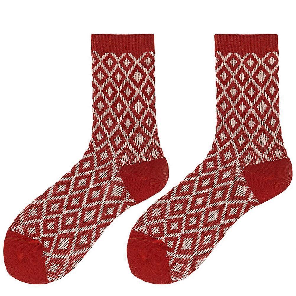 Coloured Socks Cotton Socks For Women Men Mid Calf Length Comfortable Elastic 1Pair