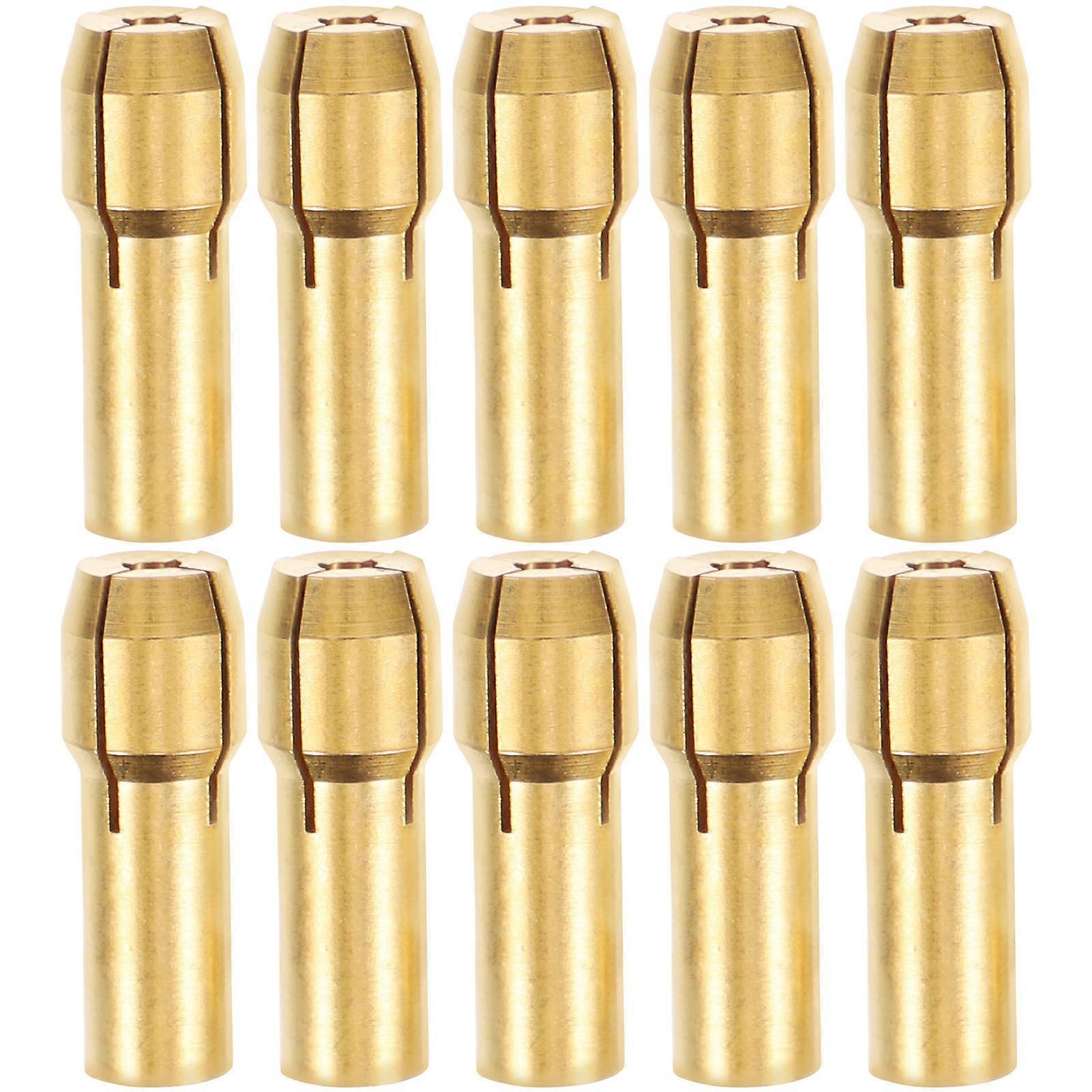 Rotary Tool Collet Quick Release Household Use Golden Copper Round Practical Design 10Pcs