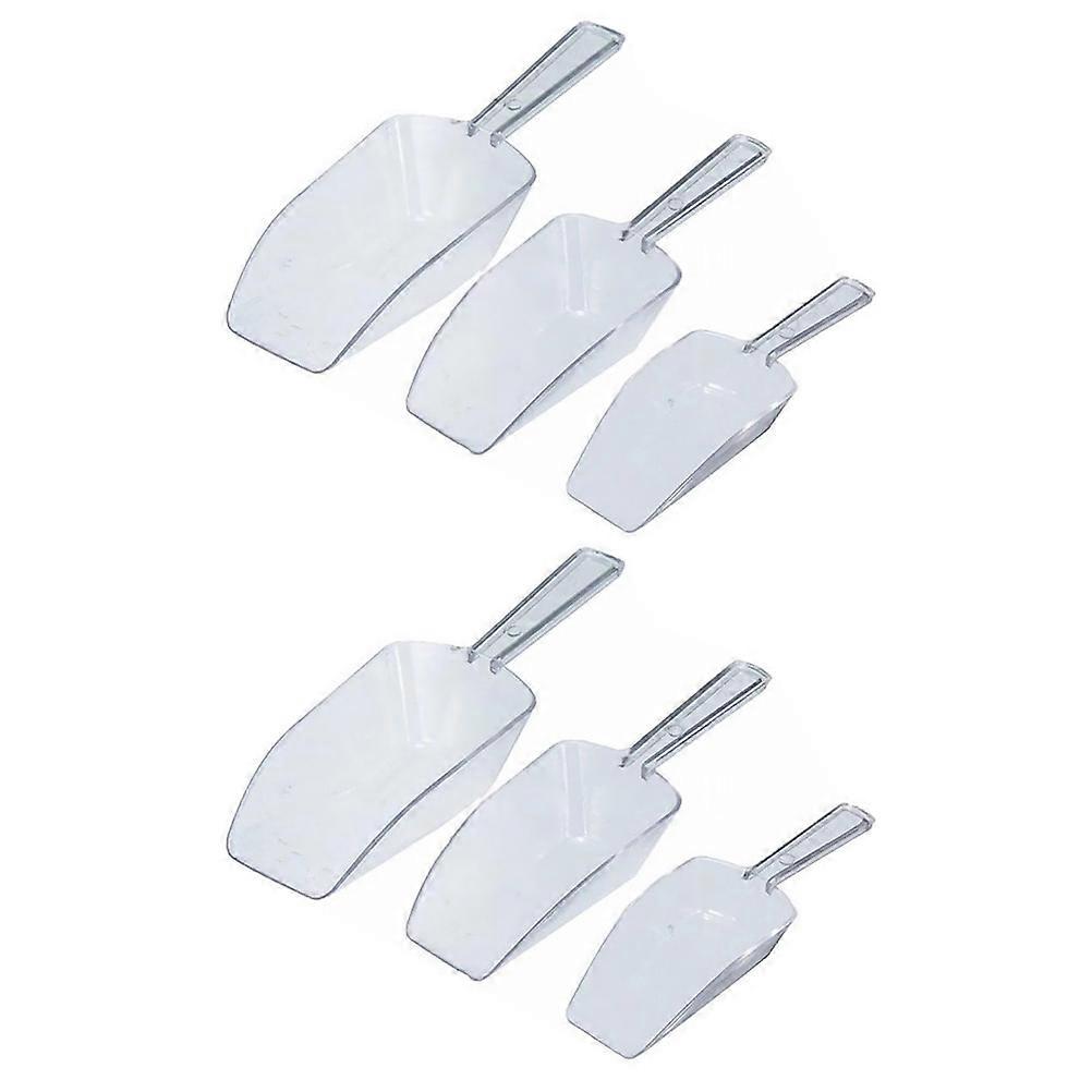 Food Measuring Scoop Transparent Scoop For Adults Scooping Beans 14.00x4.60 Cm 2 Sets