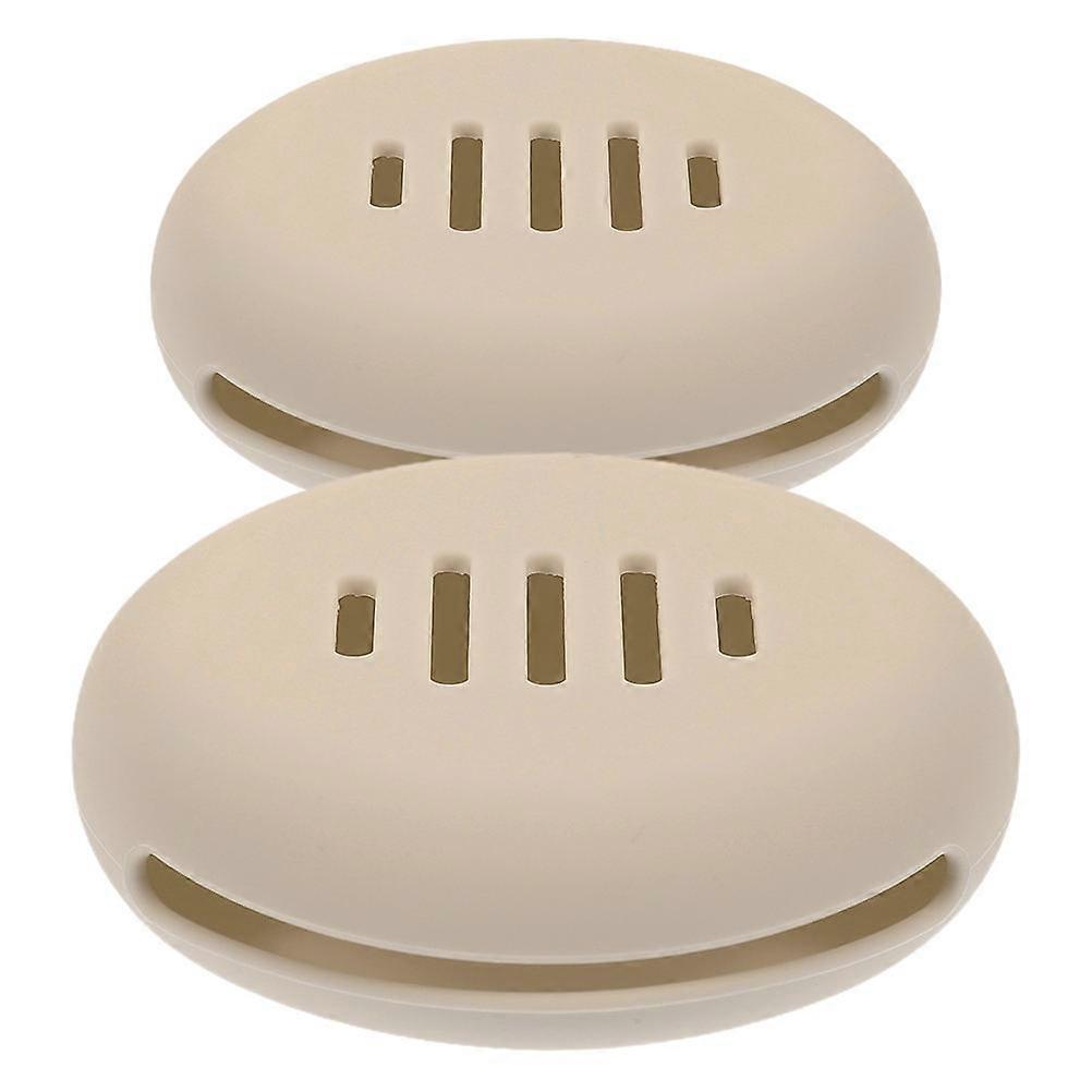 Silicone Makeup Sponge Holder Shatterproof Case Breathable Design for Daily Use Khaki 2Pcs