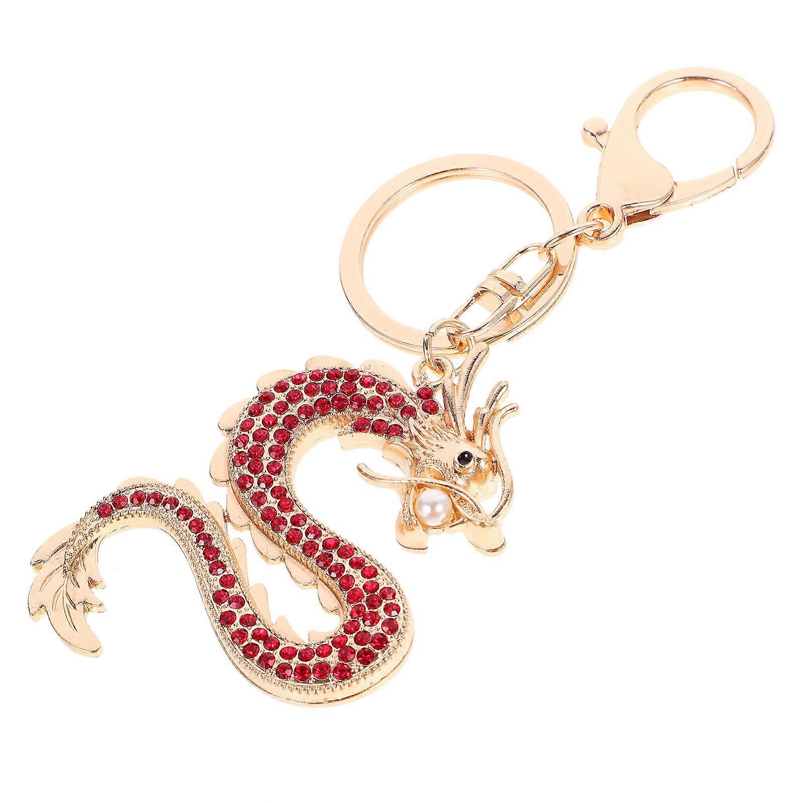 Chinese New Year Dragon Keychain Charm Hanging Ornament For Christmas 1Set