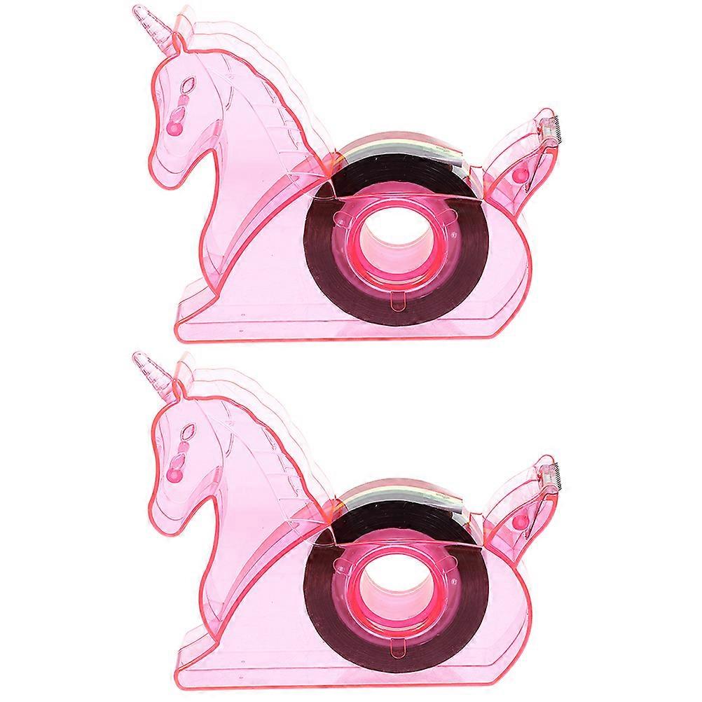 Tape Dispensers Tape Holders Adorable Cutters for Home Office Pink 10X10X3CM Practical Design Tape Cutting 2Pcs
