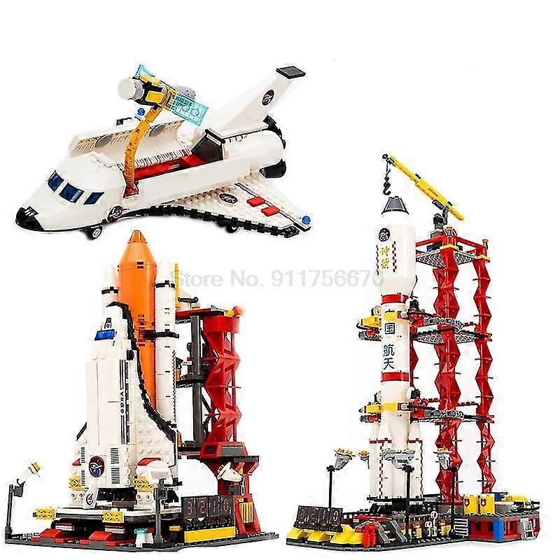 City Space Shuttle Rocket Launch Center Atellite Αστροναύτης Μοντέλο αεροπλάνου Δομικά στοιχεία Τούβλα Παιδικά παιχνίδια