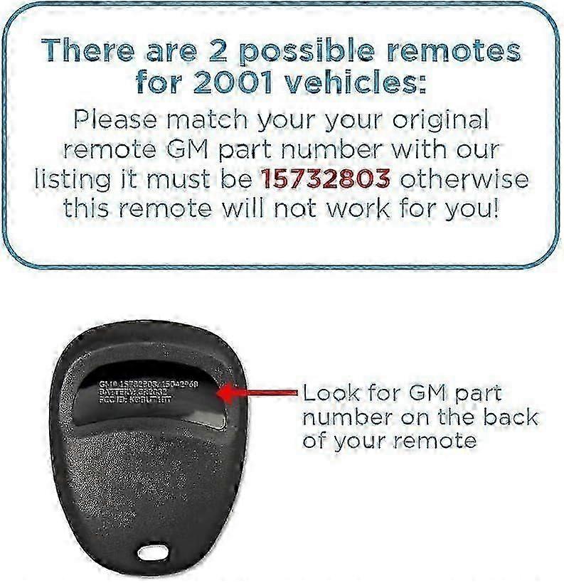 Replacement Fit For  Keyless Entry Car Key Fob Vehicles That Use 3 Button KOBLEAR1XT