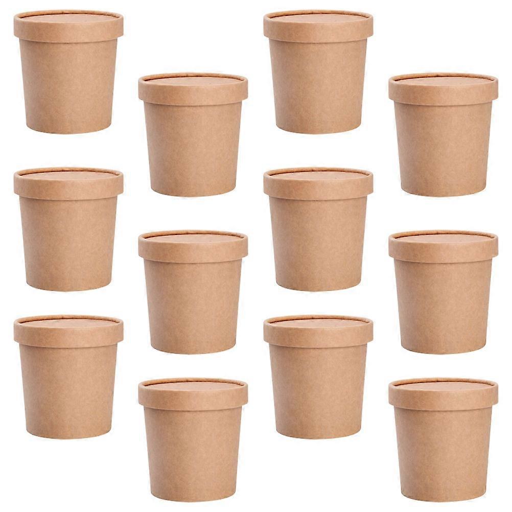 Cups For Porridge Storage Khaki 12OZ Home Use 25 Sets