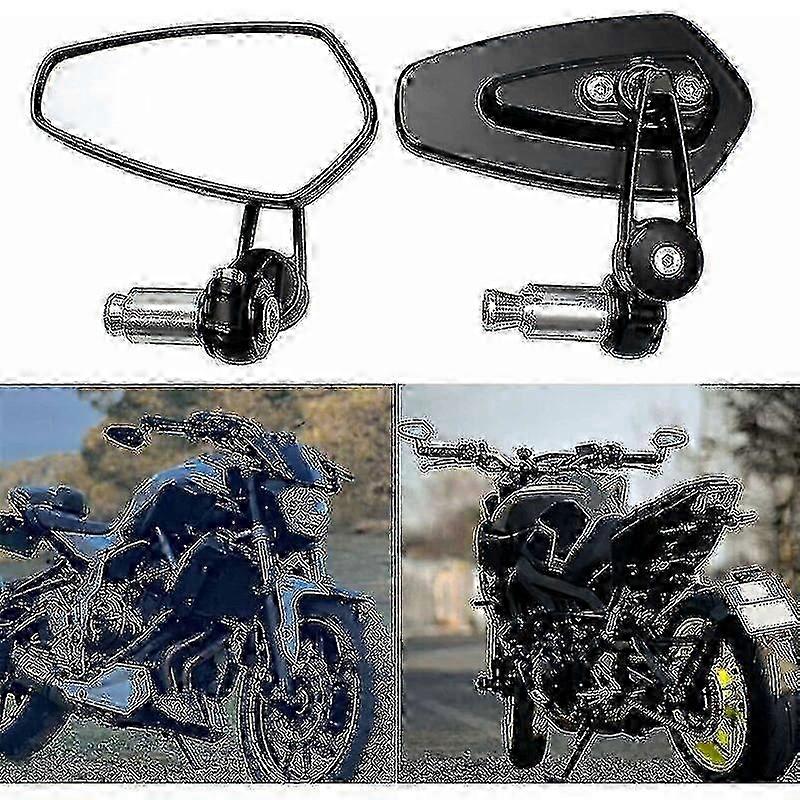 Motorcycle Handlebar Mirrors for Certain Brands Compatible with Xj6 Mt01 Mt03 Mt07 Mt09 (black)