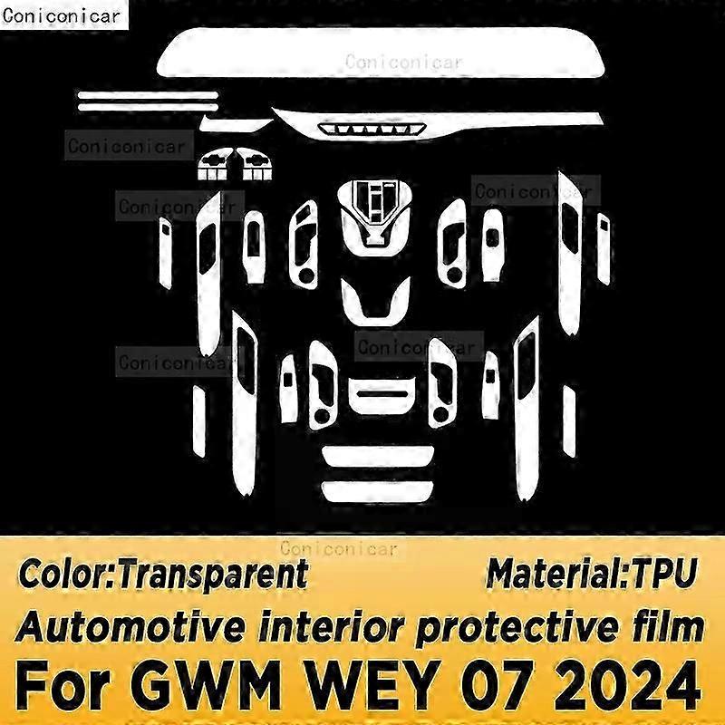 Exquisite Fit For GWM WEY 07 2024 Gearbox Panel Navigation Screen Automotive Interior TPU Protective Film Cover Anti-Scratch