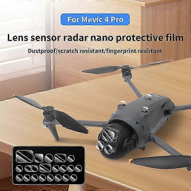 Mavic 4 Pro Drone Lens Sensor Lens Protection Nano Film with Tool Kit for DJI