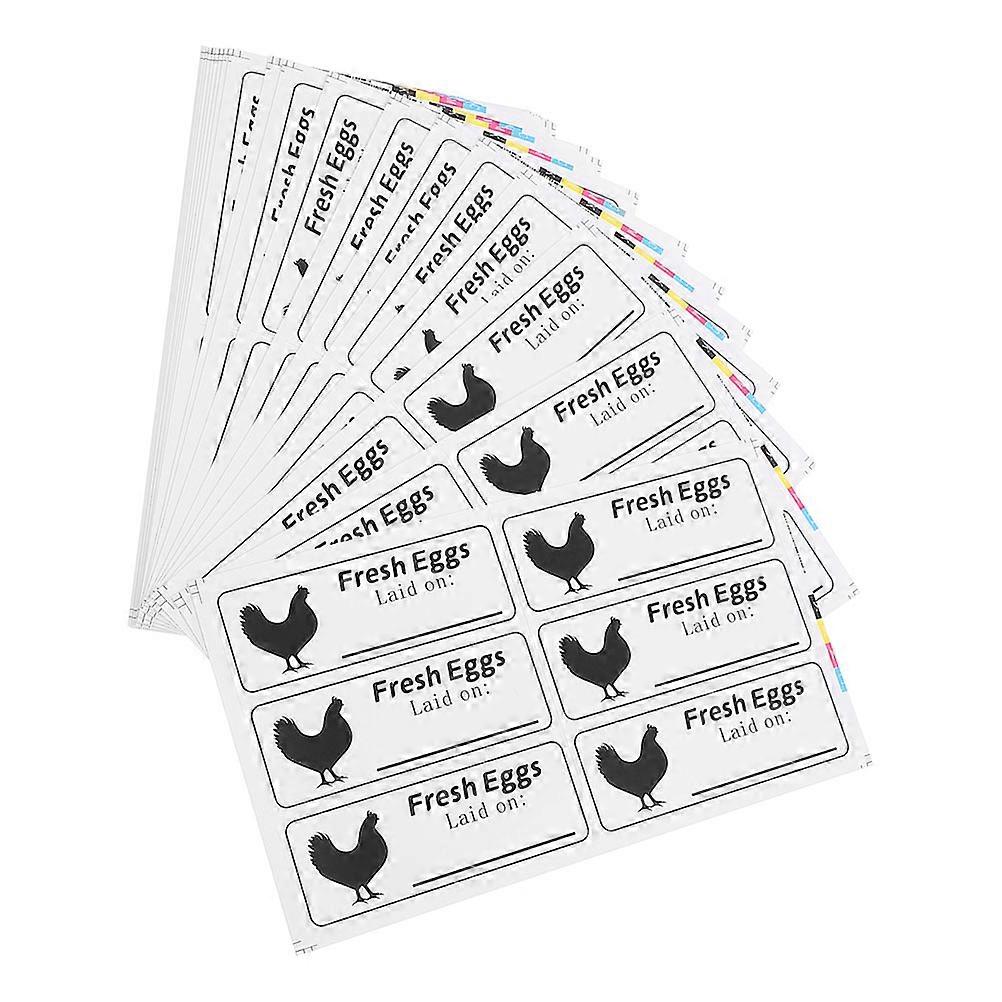 Writable Farm Stickers Coated Paper Fresh Eggs Chicken Packaging Stickers for Grocery Packaging 100 Sheets