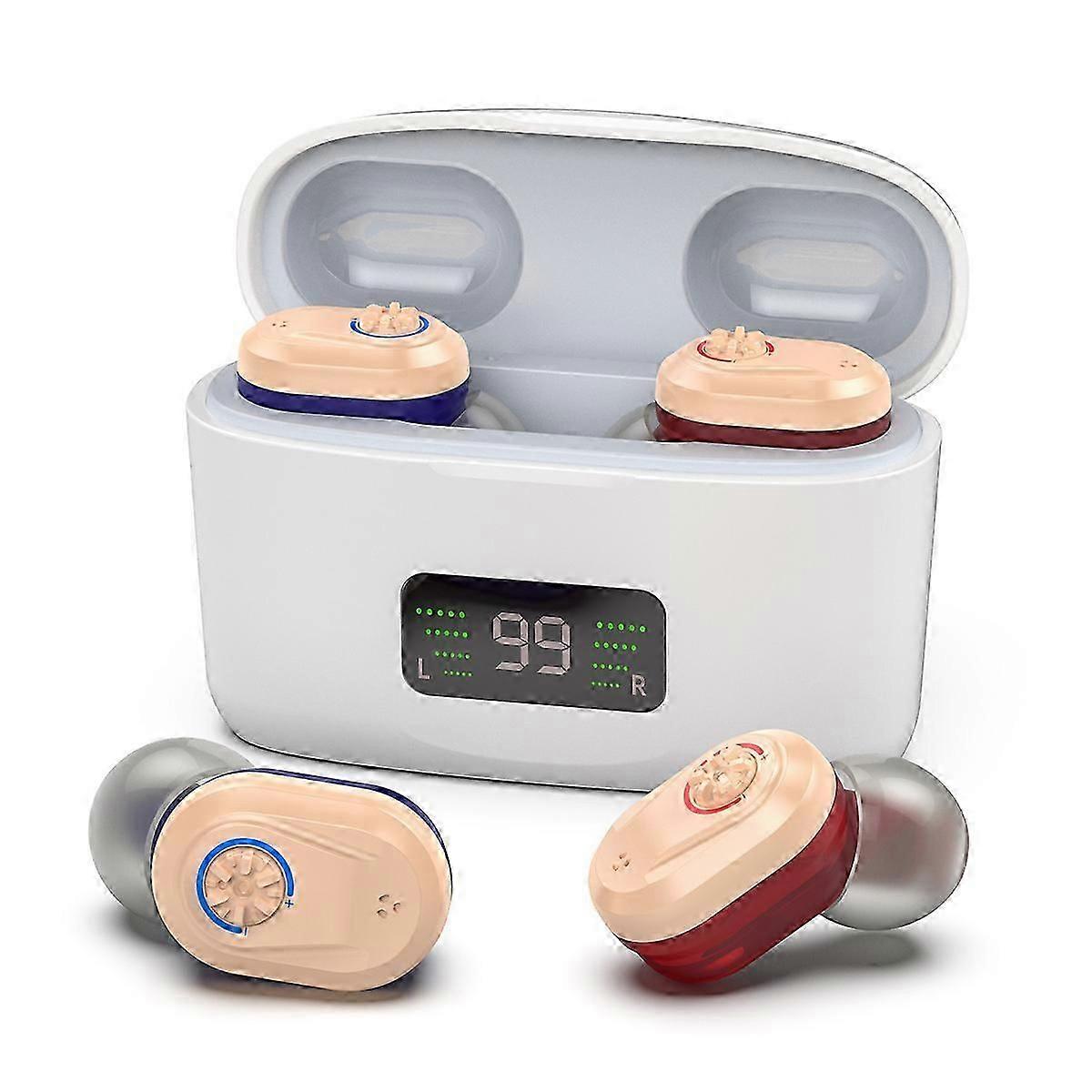 Rechargeable Hearing Aid, Portable Charging Case with LED Remaining Battery Display 150 Hours Backup Power (Four Colors Optional
