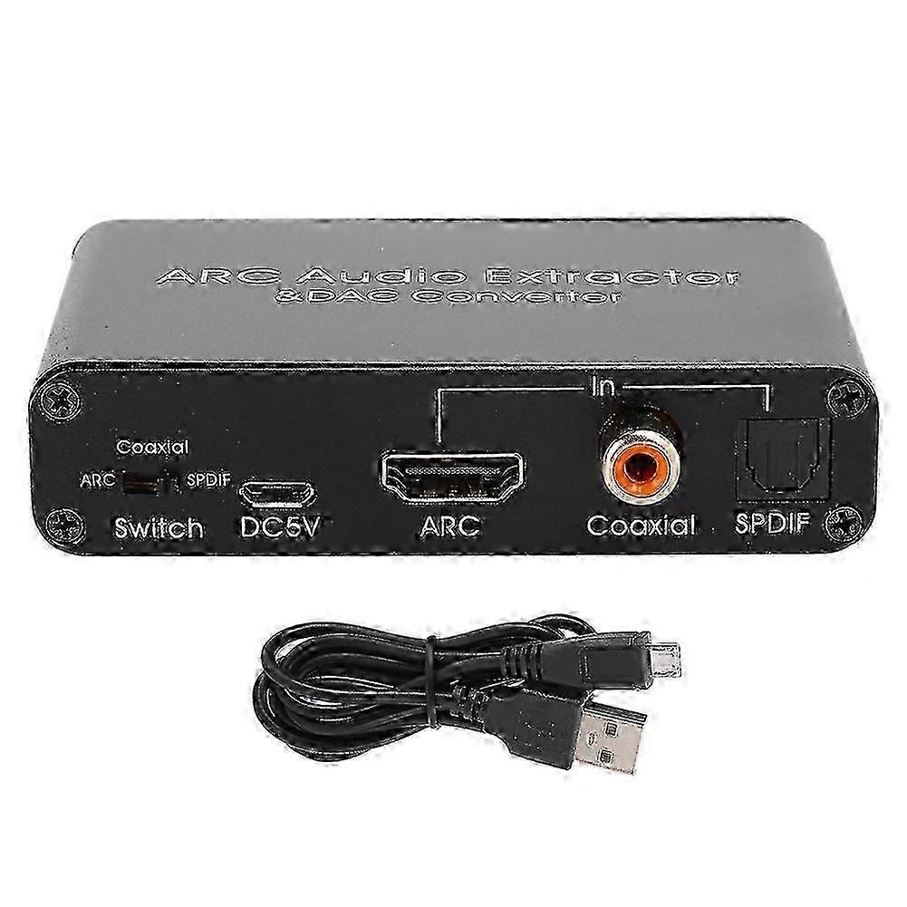 Hdmi Arc Adapter, Simultaneous Audio Output Optical Coaxial Converter, Plug And Play Digital To Analog Converter For Tv Home Entertainment System (up