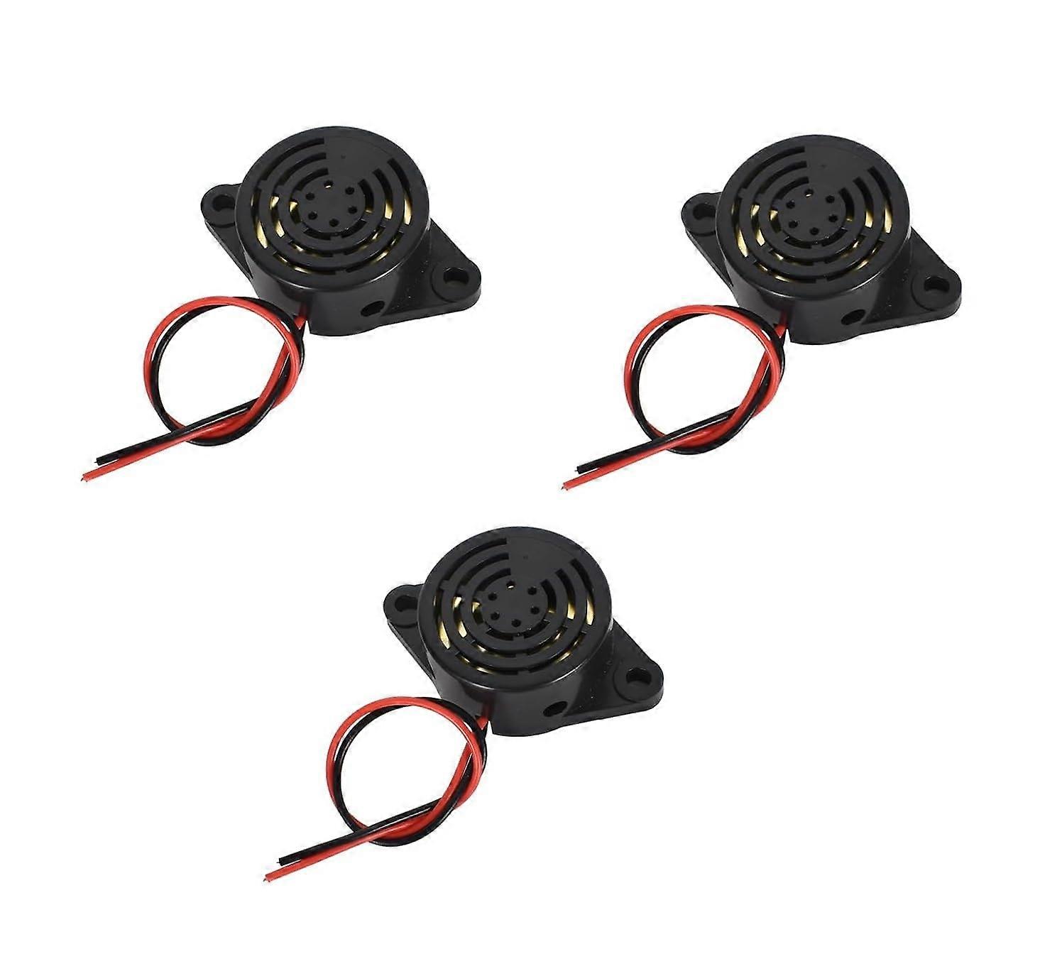 3 x Active Piezo Buzzer 100 dB Sound Alarm Ringer for DC 3V 12V 24V Continuous Tone Beep Electronic Buzzer