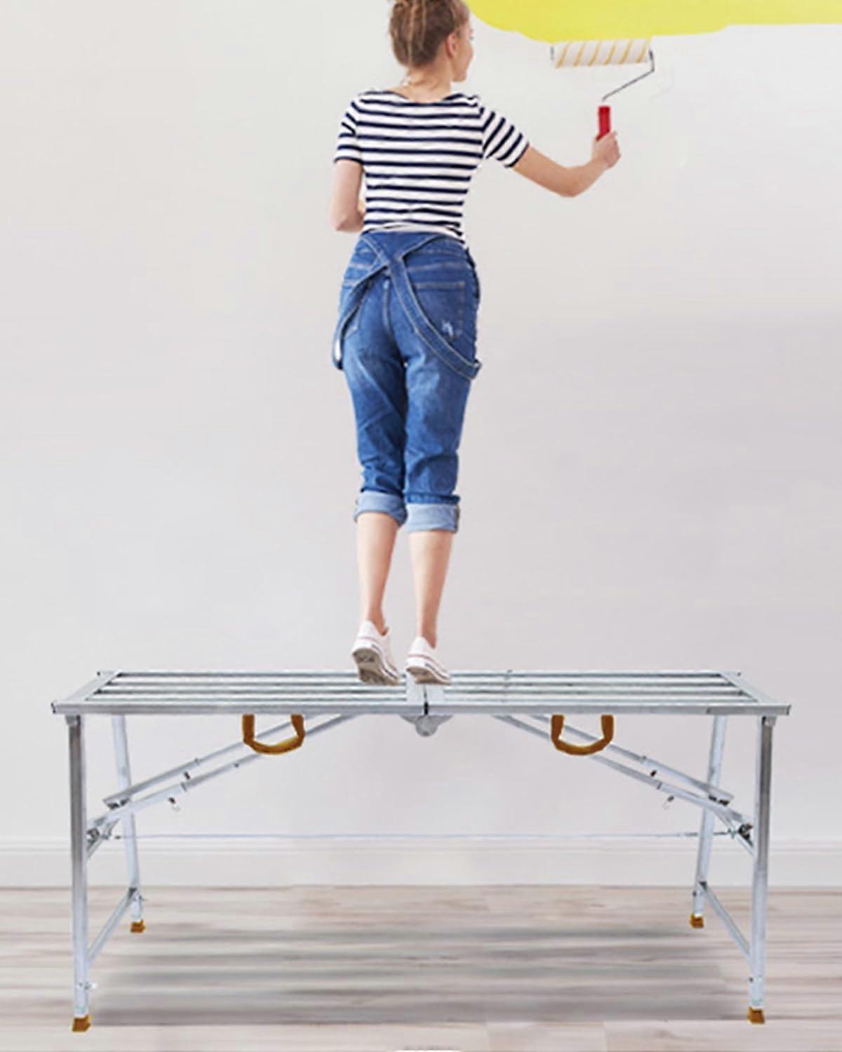 Multipurpose Scaffolding Ladder with Adjustable Work Platform, Ideal for Painting (180x40cm)
