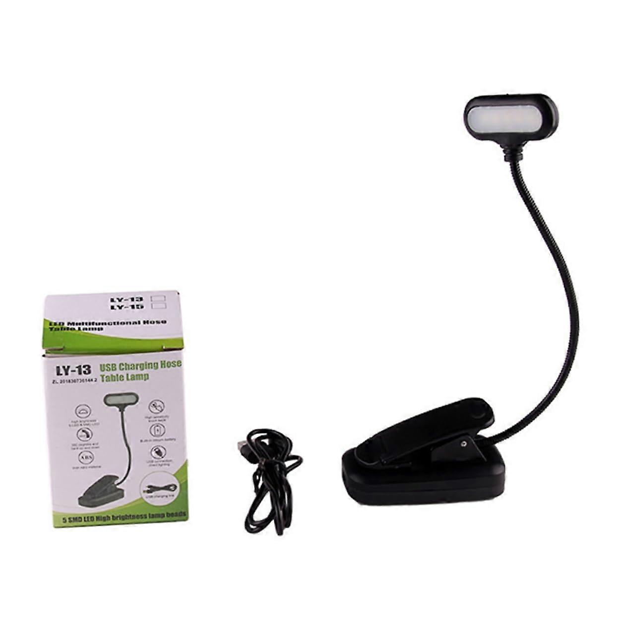 USB Rechargeable Reading Lamp With Clip - Adjustable Clip-On Lamp For Notebooks And Nightstand, Bright LED Light For Camping And Work