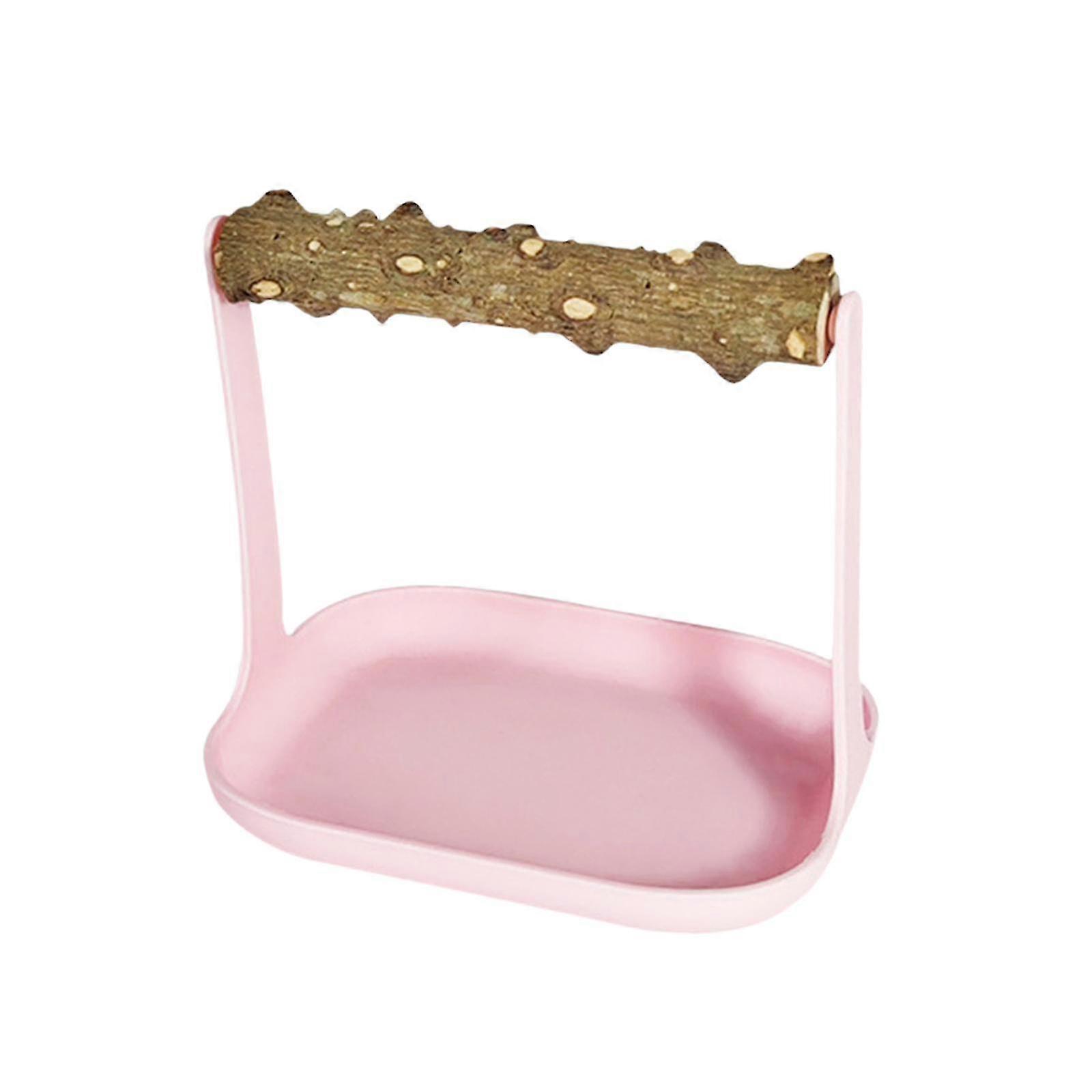 Multifunctional Wooden Bird Perch Play Stand Suitable for Cockatoos and Parakeets with a Rectangular Base