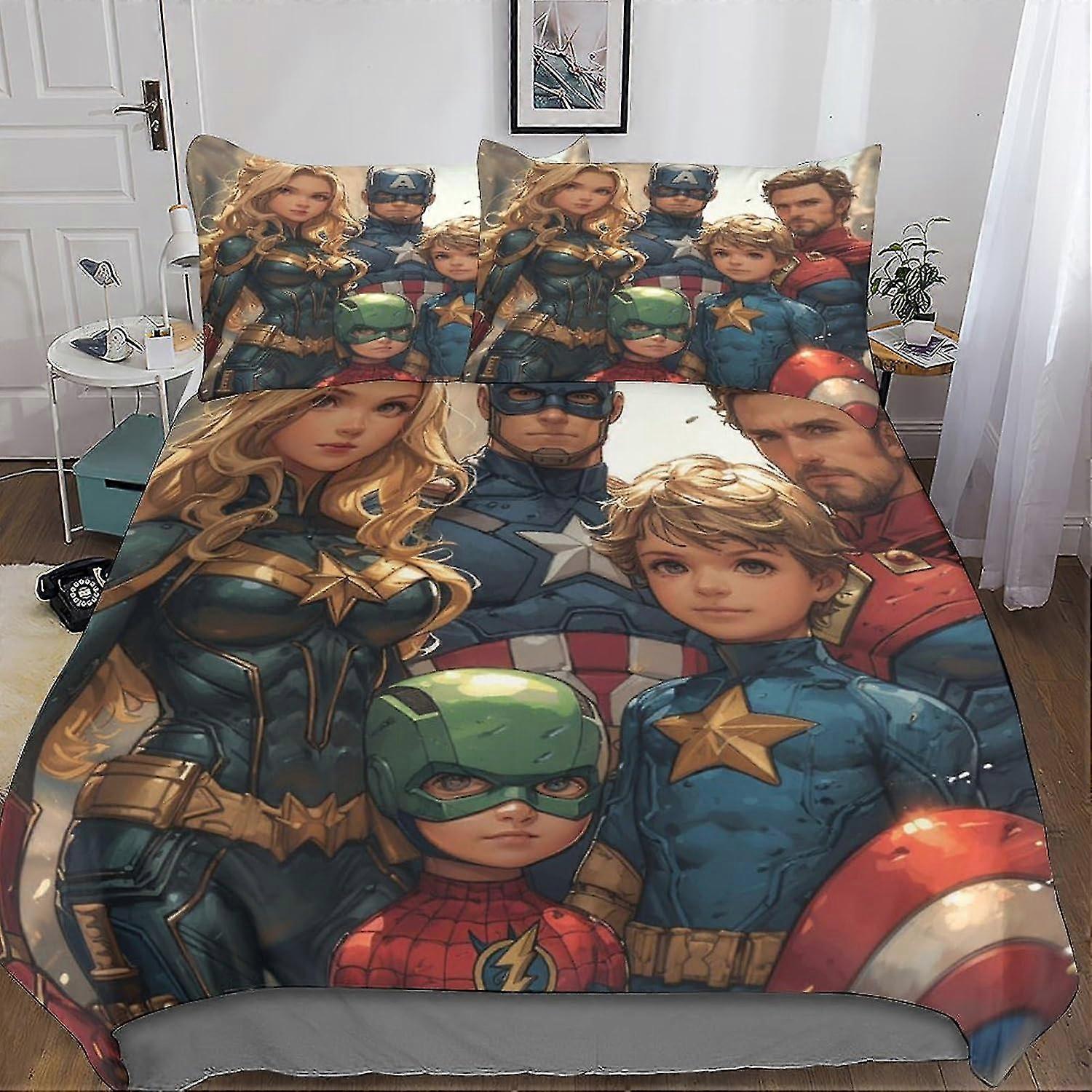 Cool 3D Print Duvet Cover Set for Certain Brand - Microfiber Bedding Set with Pillowcases, Hidden Zipper Closure, Movies Comforter/Quilt Cov