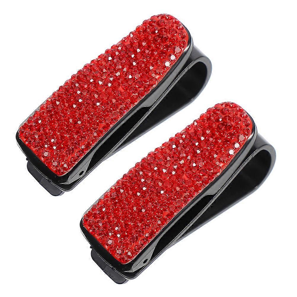 Car Sunglasses Holder Clip with Rhinestone Bling – Durable Eyeglass Organizer for Sun Visor to Prevent Scratching and Dropping, Keeps Glasses Secure