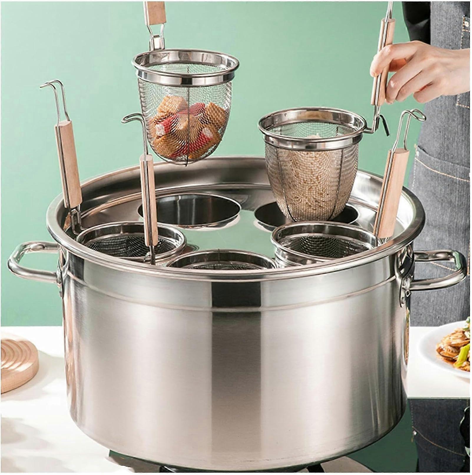 Pasta Cooker Insert 3/4/5-Hole Noodle Pot With Sieve Basket For Home Kitchen Cookware Soup Pot