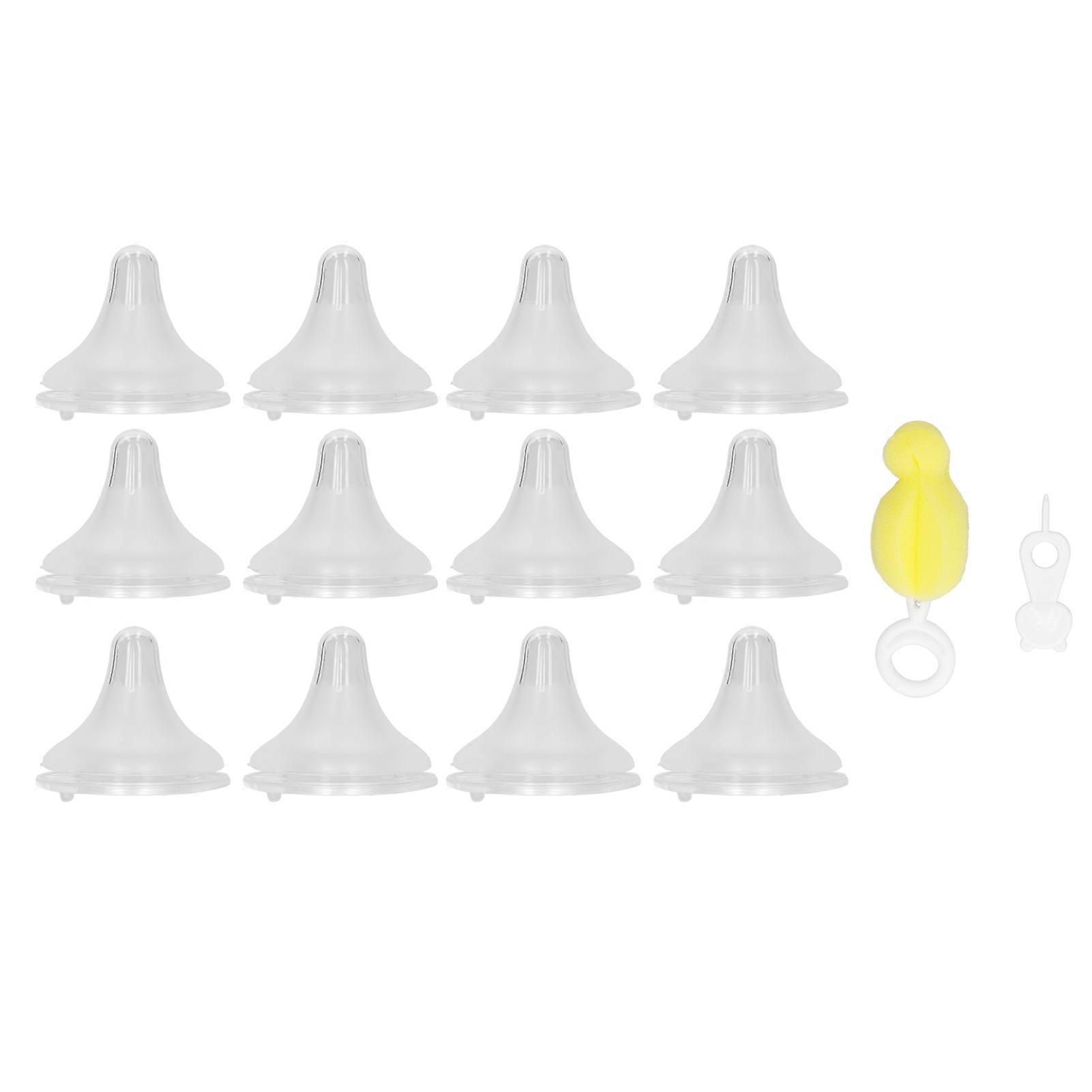 14Pcs Silicone Baby Bottle Nipples Soft Odorless Replacement Accessories Easy to Clean Durable and Safe for Infants