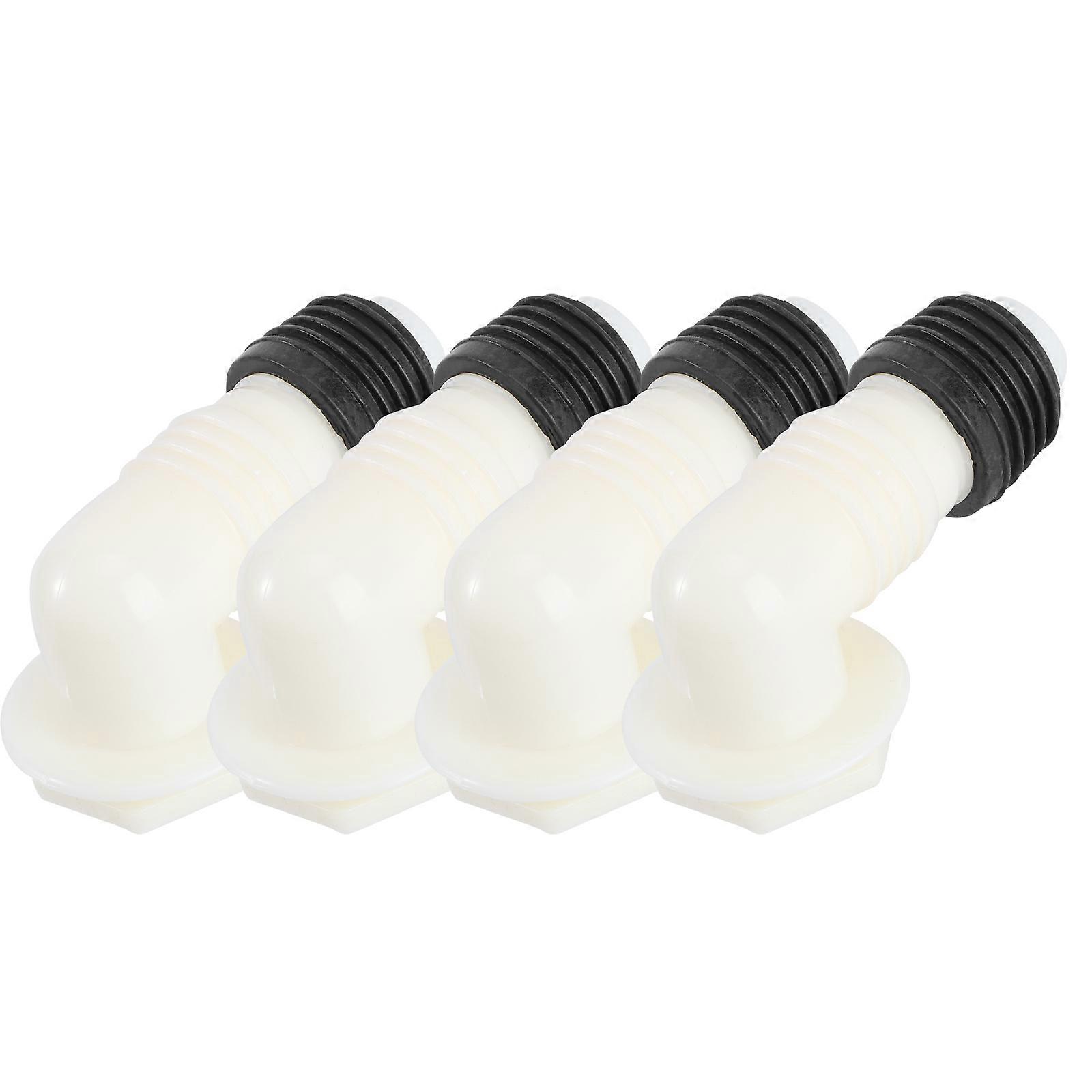 Washing Machine Floor Drain Connectors in White Made of PVC for Better Connection 4pcs