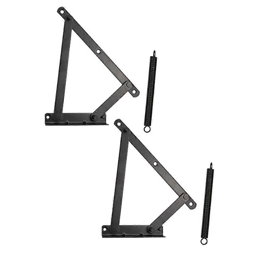 Folding Sofa Spring Hinge 1Pair Black Alloy with Spring-Supported Stability for Home Use