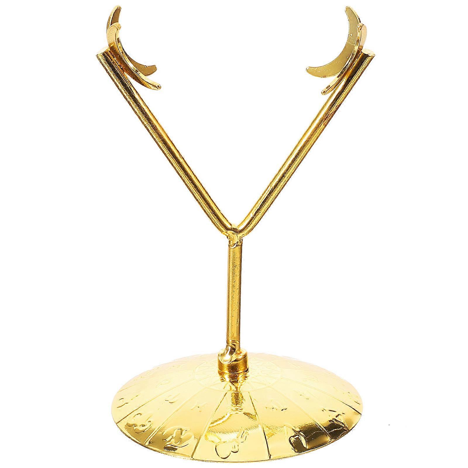 Desktop Crystal Stand Crystal Display Base Golden Elegant Design For Collectors 1Pcs