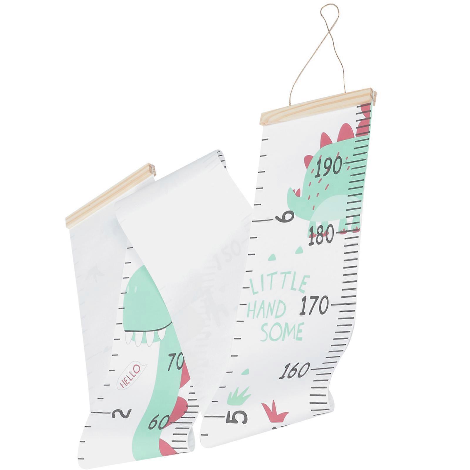 Creative Dinosaur Height Chart Canvas Wall Decor for Kids' Rooms – Bright Colors and Animal Patterns Non Damaging Measuring Chart for Nursery Wall Art