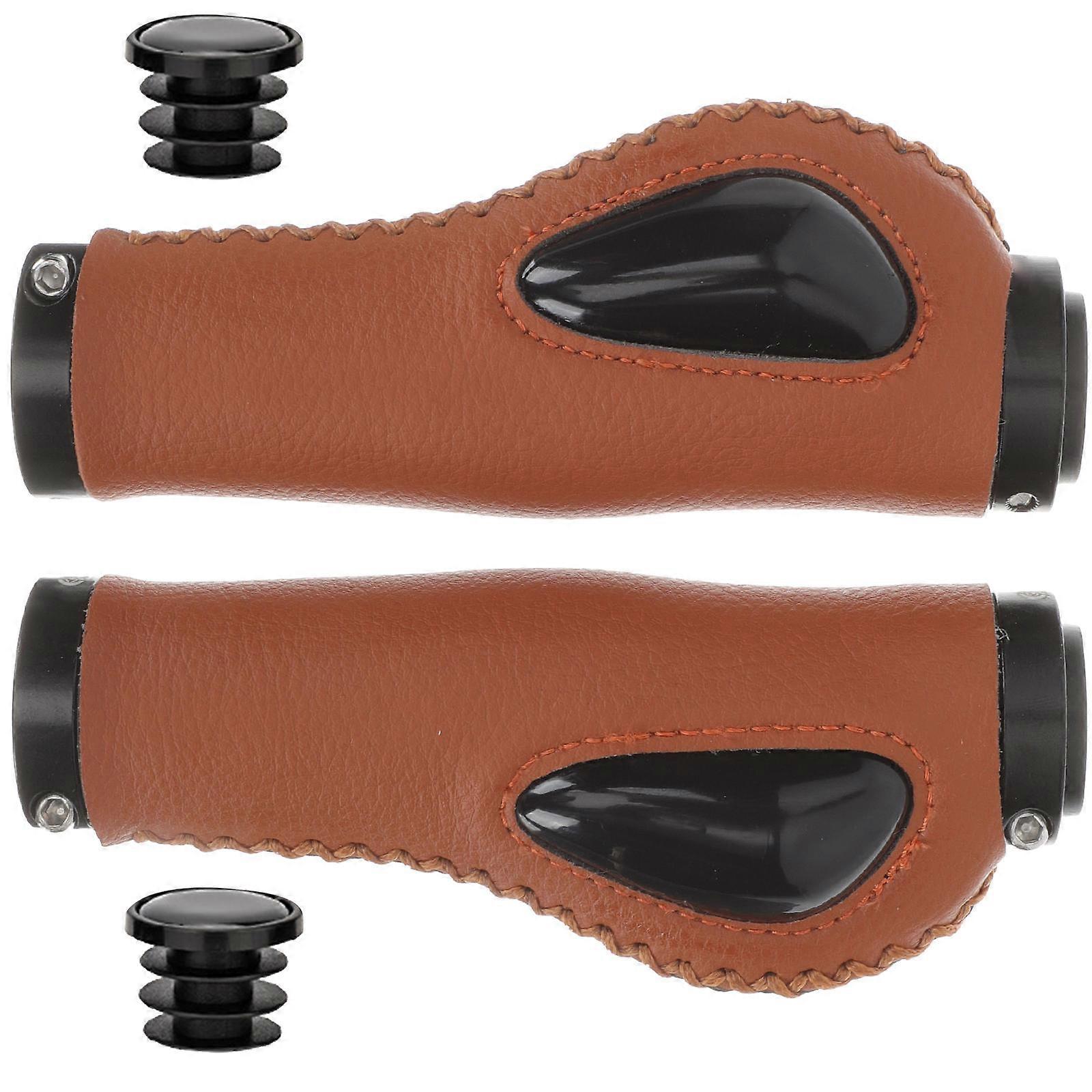 Cycle Handle Grips Anti-Slip PVC Cyclists Long-Distance Riding 14x5.5cm 1Set