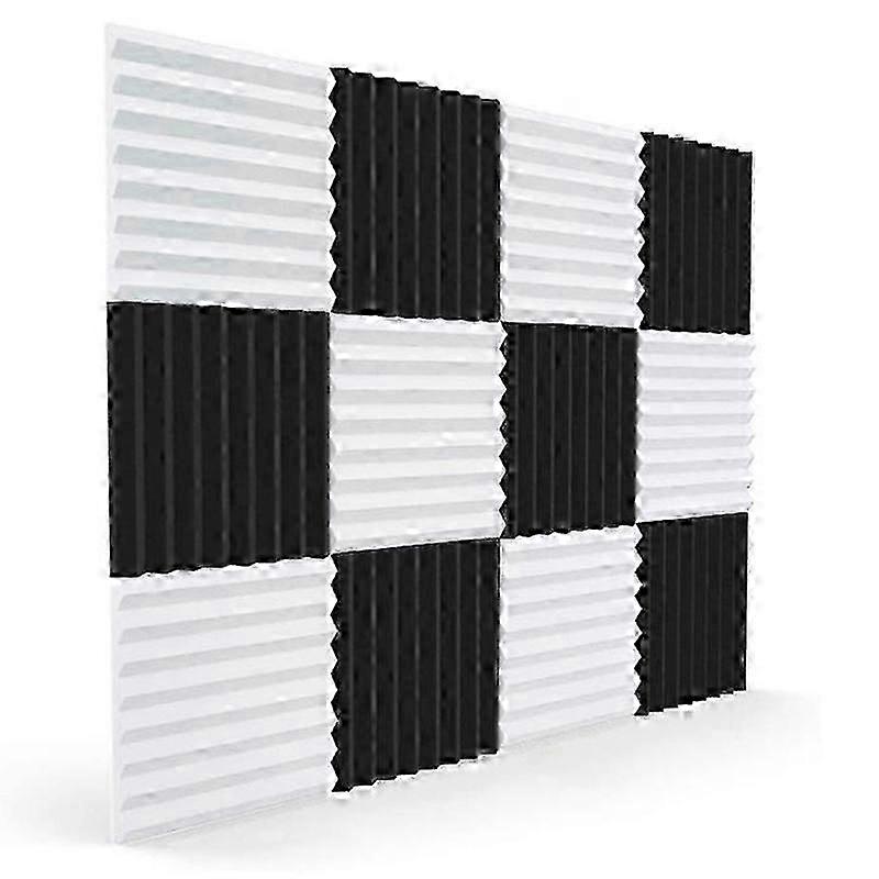 12 Pcs Acoustic Foam Panels - Sound Insulation Wedges for Studio Ceiling & Walls - High-Performance Soundproofing Pads