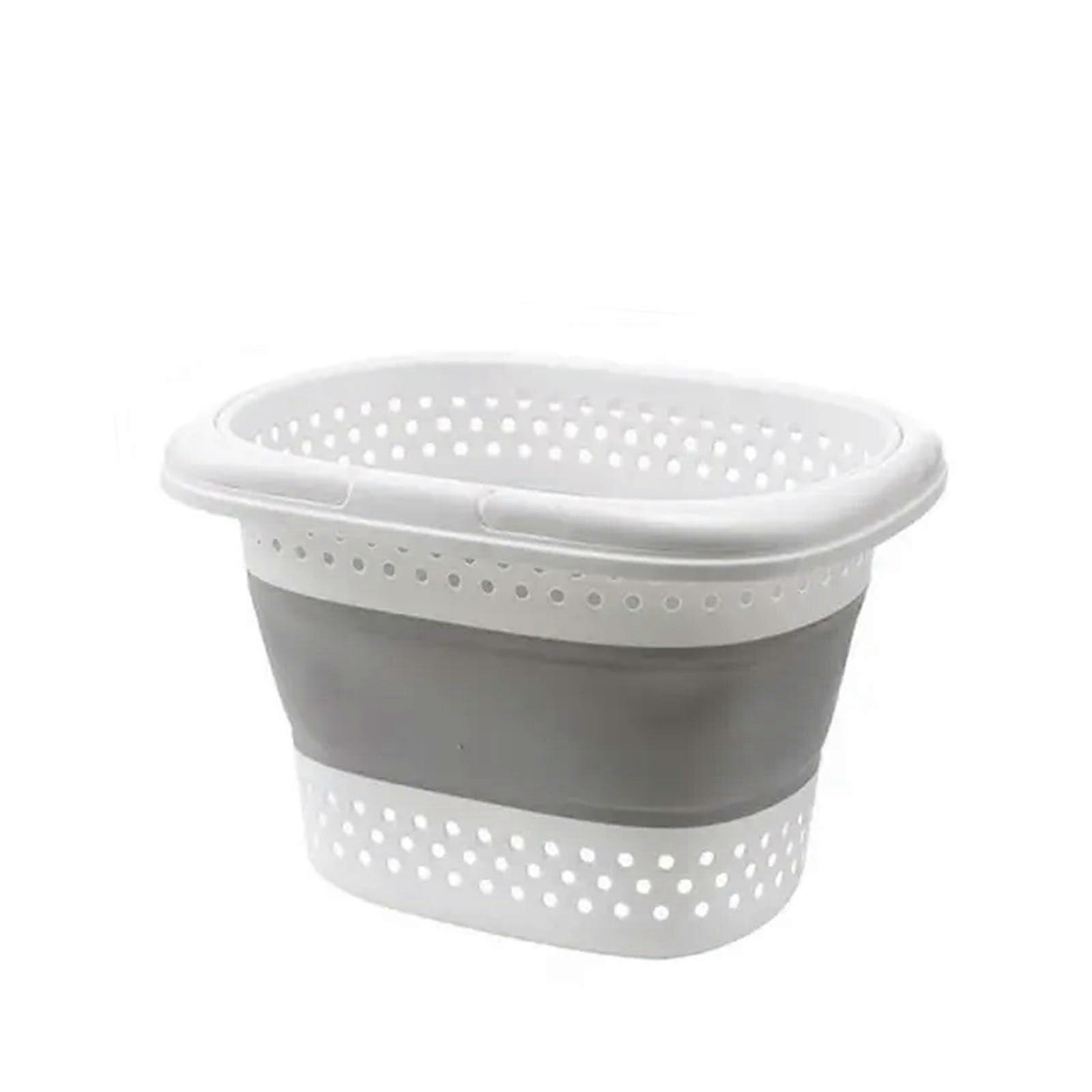 Foldable plastic laundry basket, large popup hamper for dirty clothes Grigio Tromba